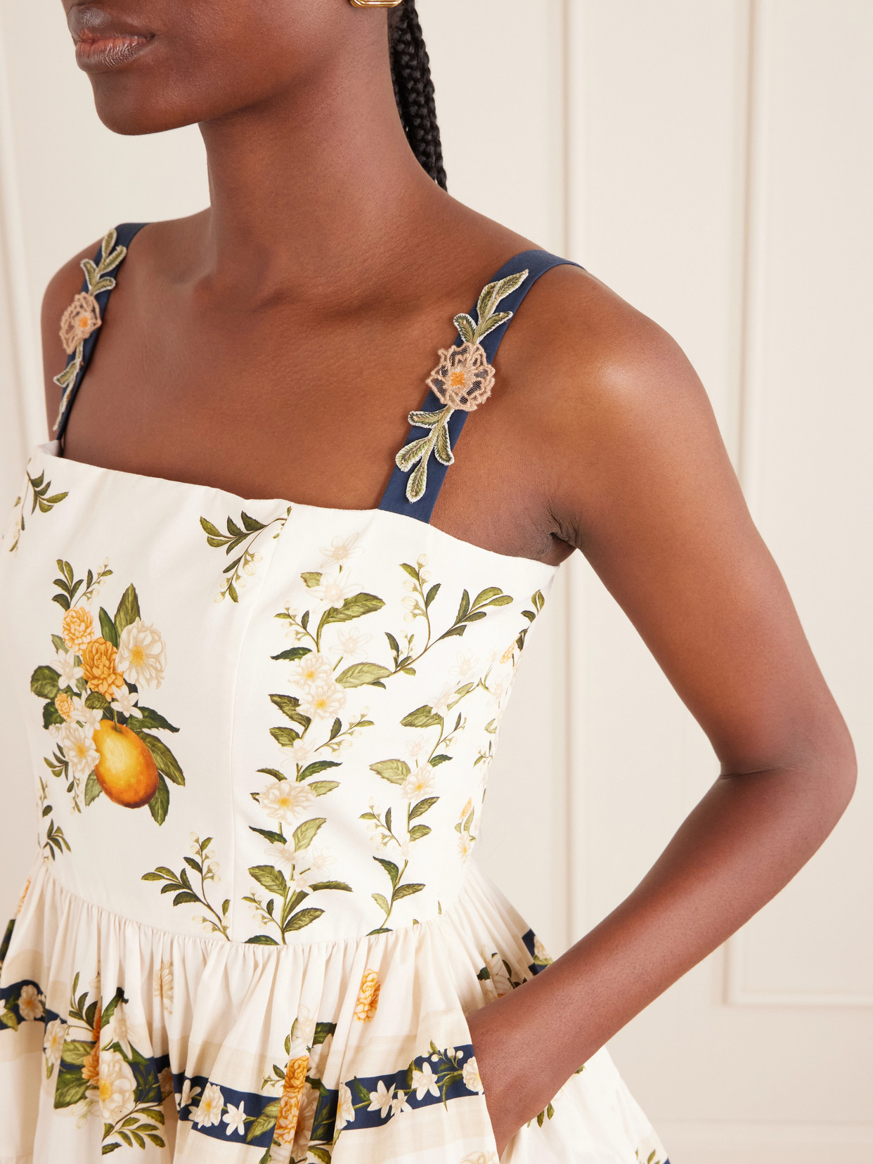 Agua By Agua Bendita Lima Valle Floral-print Tiered Mini Dress In Multi