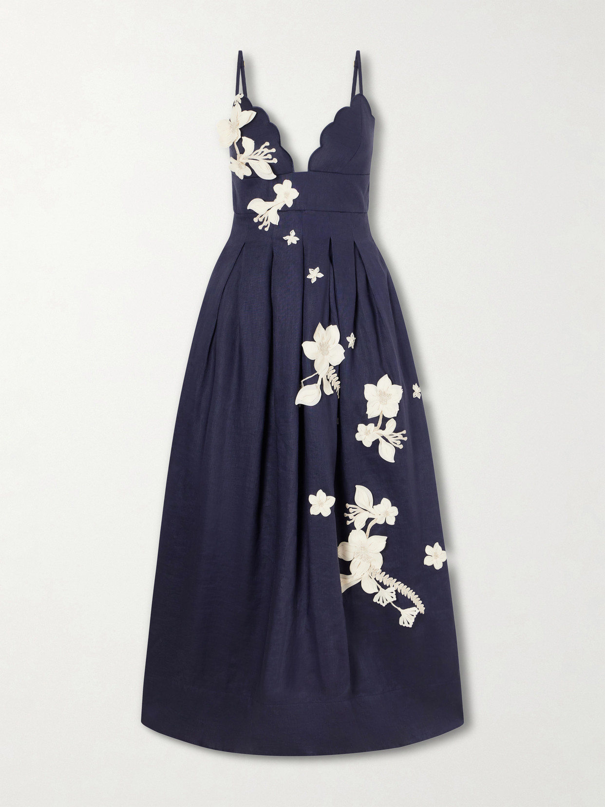 Agua By Agua Bendita Sula Cauca Linen-floral Maxi Dress In Blue