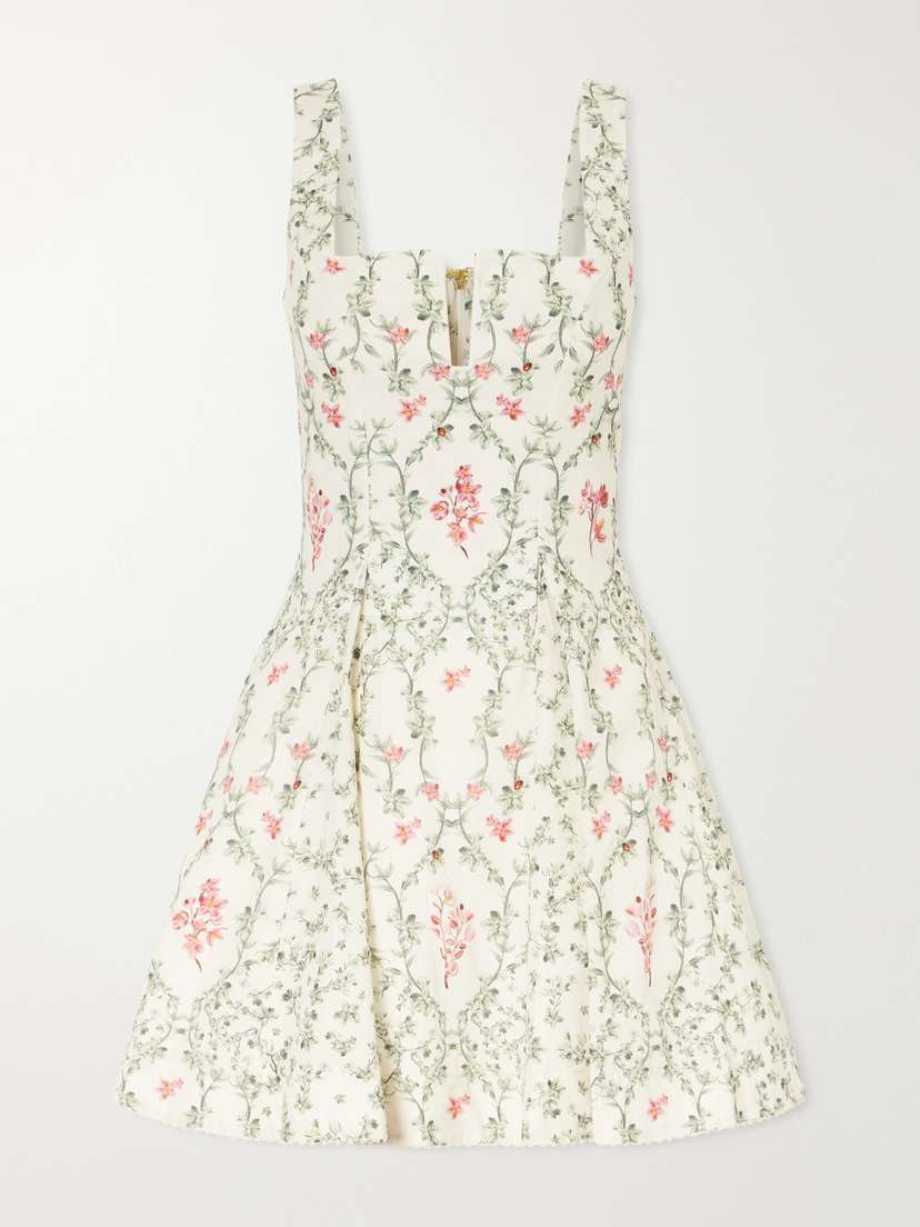 Agua by Agua Bendita Cauca Tiered Floral-print Cotton Mini Dress