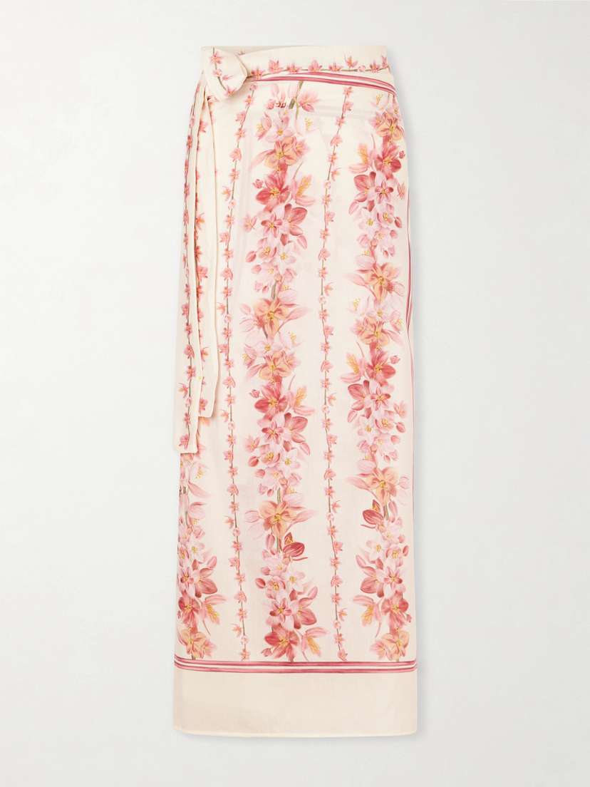 Agua by Agua Bendita Lavanda Cauca Floral-printed Cotton And Silk-blend Pareo