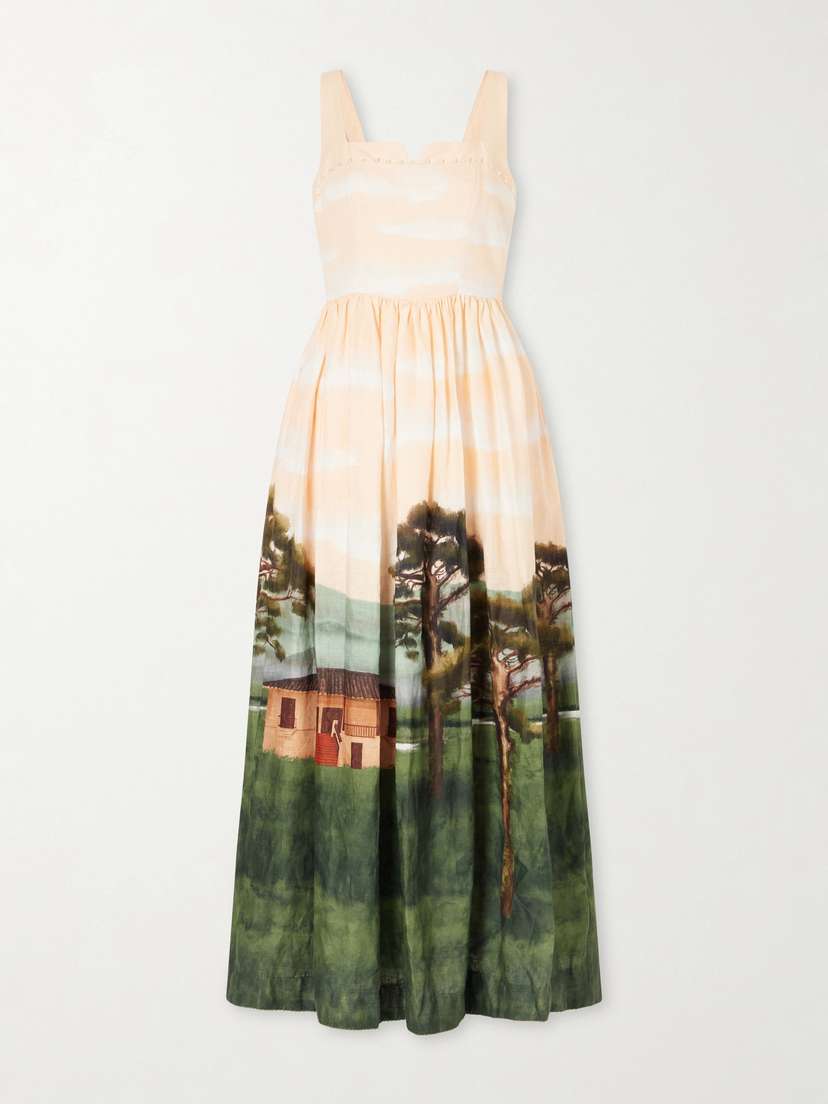Agua by Agua Bendita Jaspe Paraiso Linen Maxi Dress