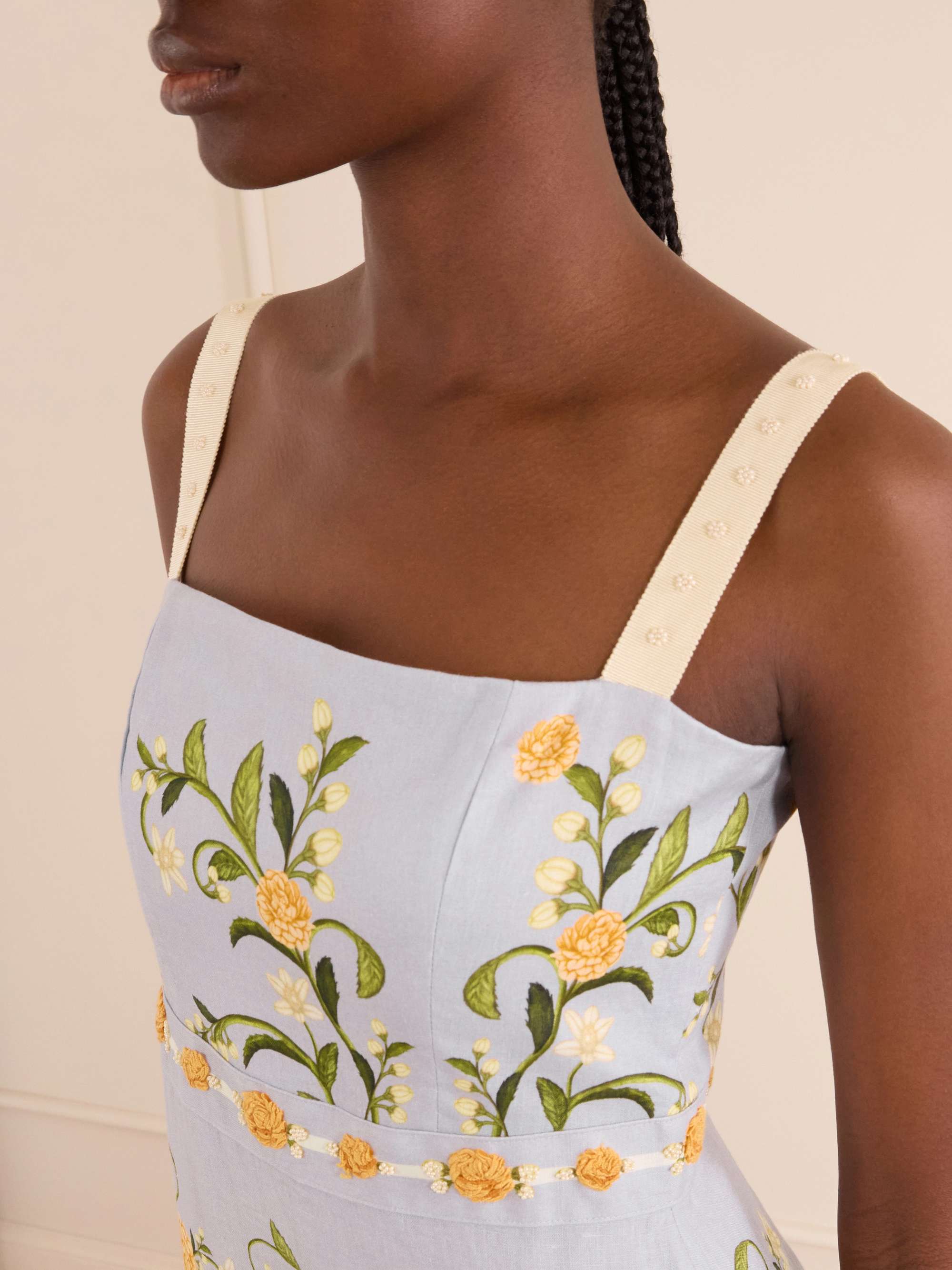 AGUA BY AGUA BENDITA Cinefila floral-printed linen maxi dress | NET-A-PORTER