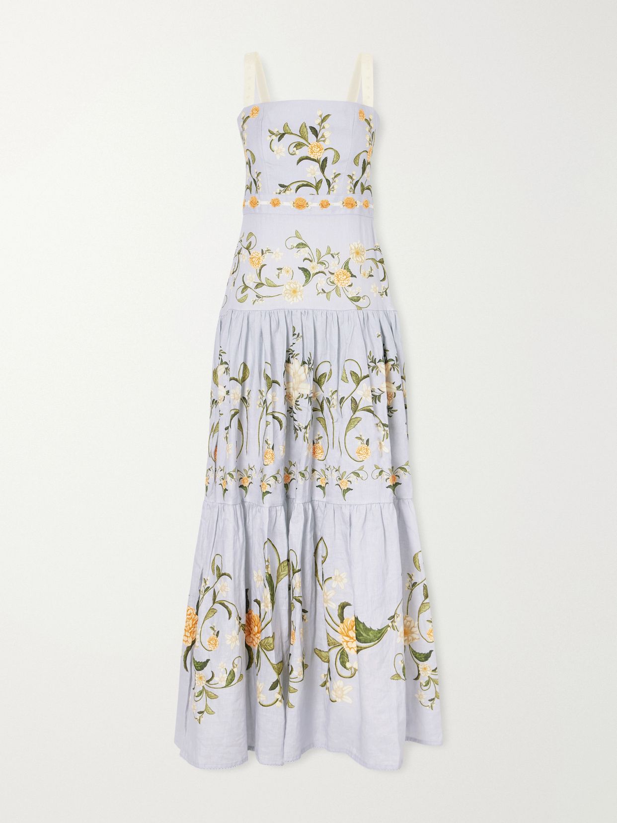 Cinefila floral-printed linen maxi dress