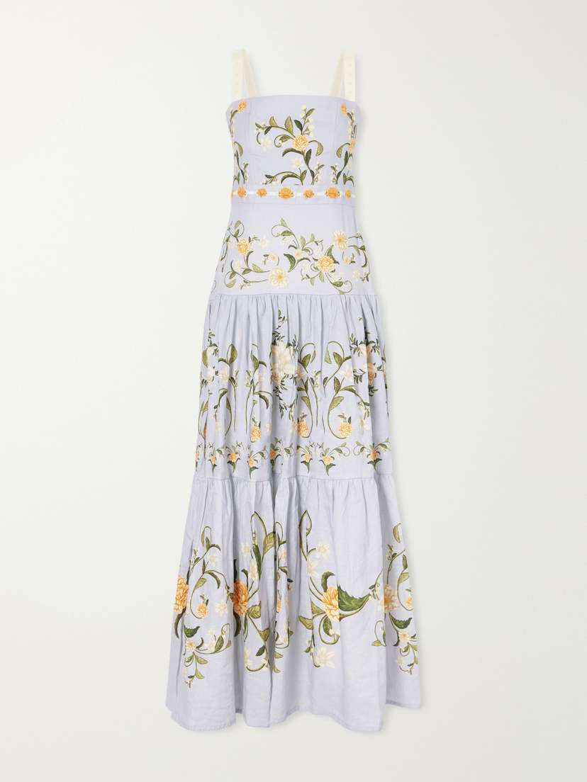 Agua by Agua Bendita Cinefila Floral-printed Linen Maxi Dress