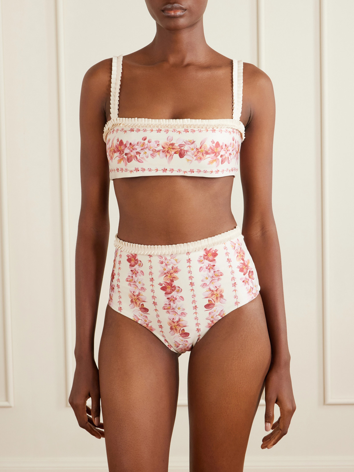 Agua By Agua Bendita Nopaul Floral-printed Stretch Recycled Bikini Briefs In Multi