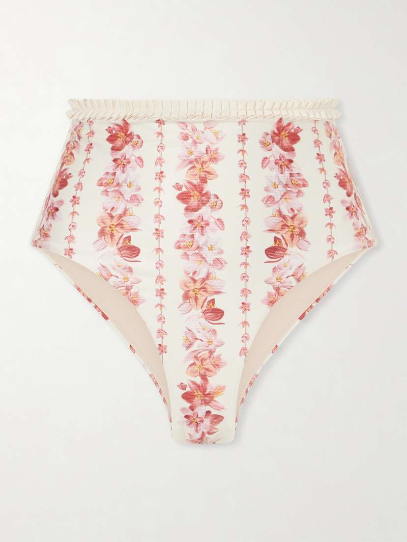 Agua by Agua Bendita Nopaul Floral-printed Stretch Recycled Bikini Briefs