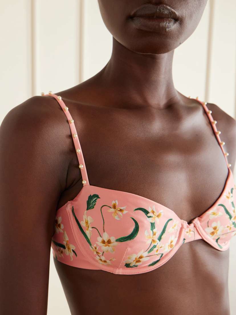 Agua by Agua Bendita Magdalena Promesa Embellished Floral-print Bikini Top | Thumbnail 4