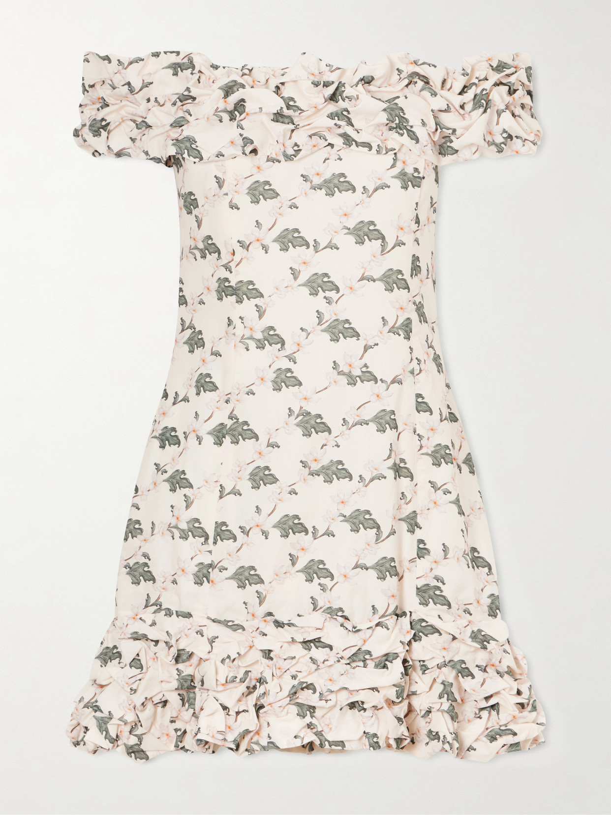 Agua By Agua Bendita Jardin Anhelo Cotton Floral-printed Mini Dress In Multi