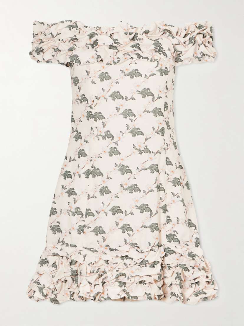 Agua by Agua Bendita Jardin Anhelo Cotton Floral-printed Mini Dress