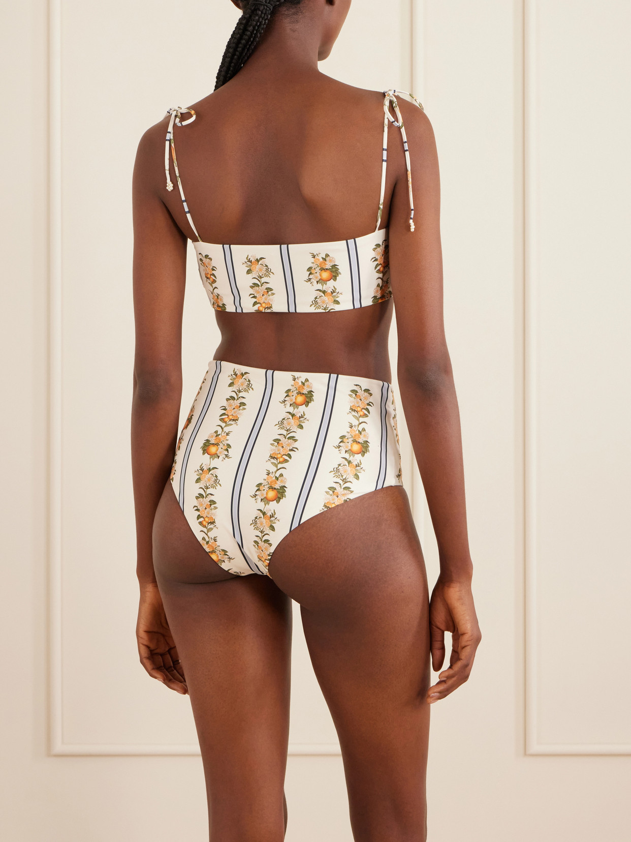 Agua By Agua Bendita Primavera Floral-print Bikini Top In Neutral