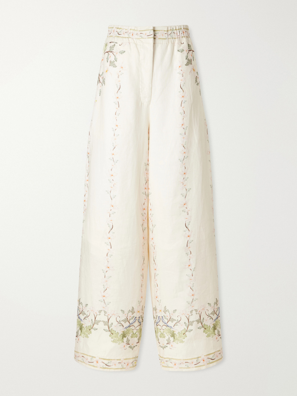 Agua by Agua Bendita - Tota Anhelo Floral-printed Linen Straight-leg Pants - Neutrals