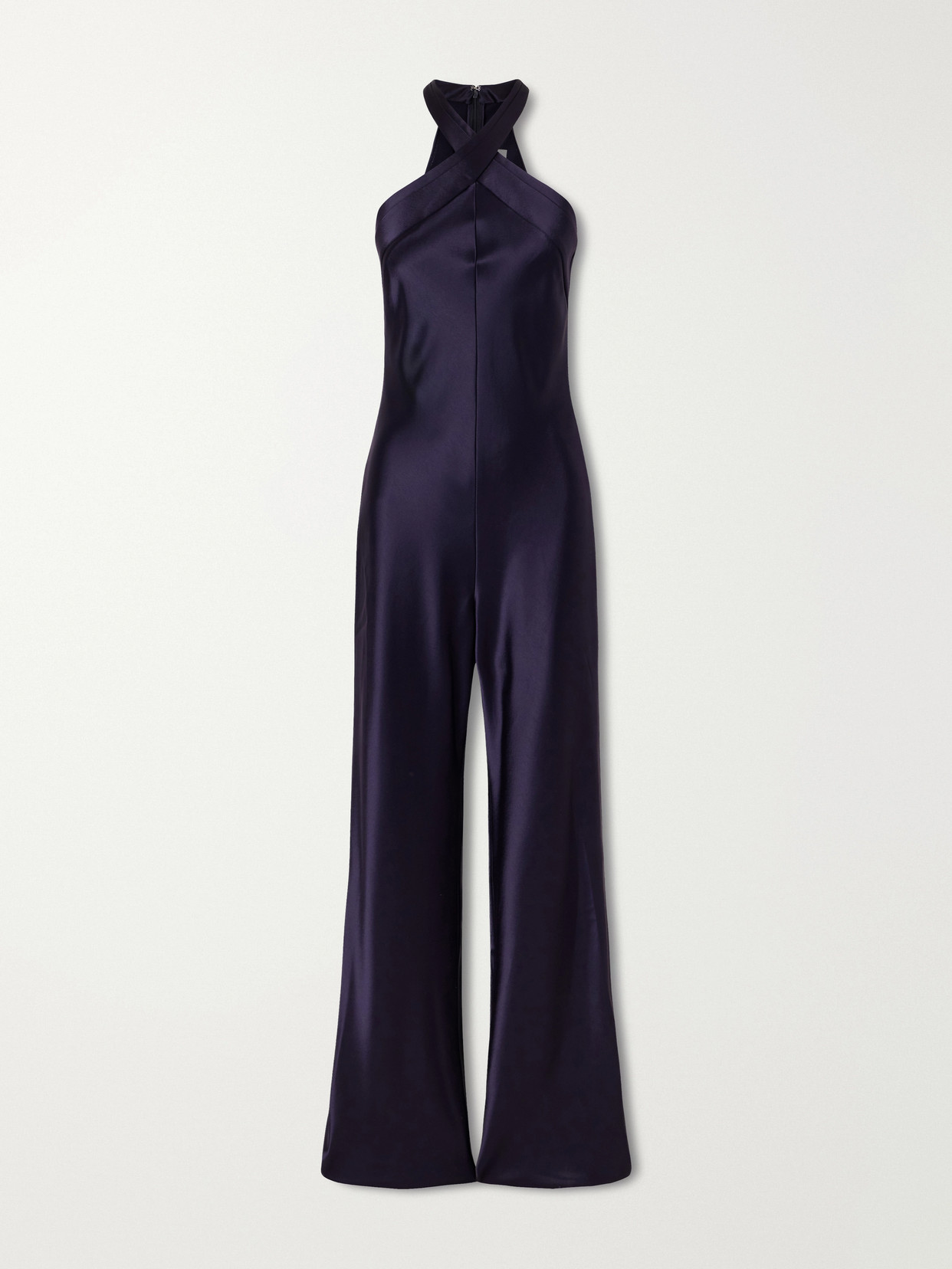 Galvan Eve Satin Jumpsuit In Blue