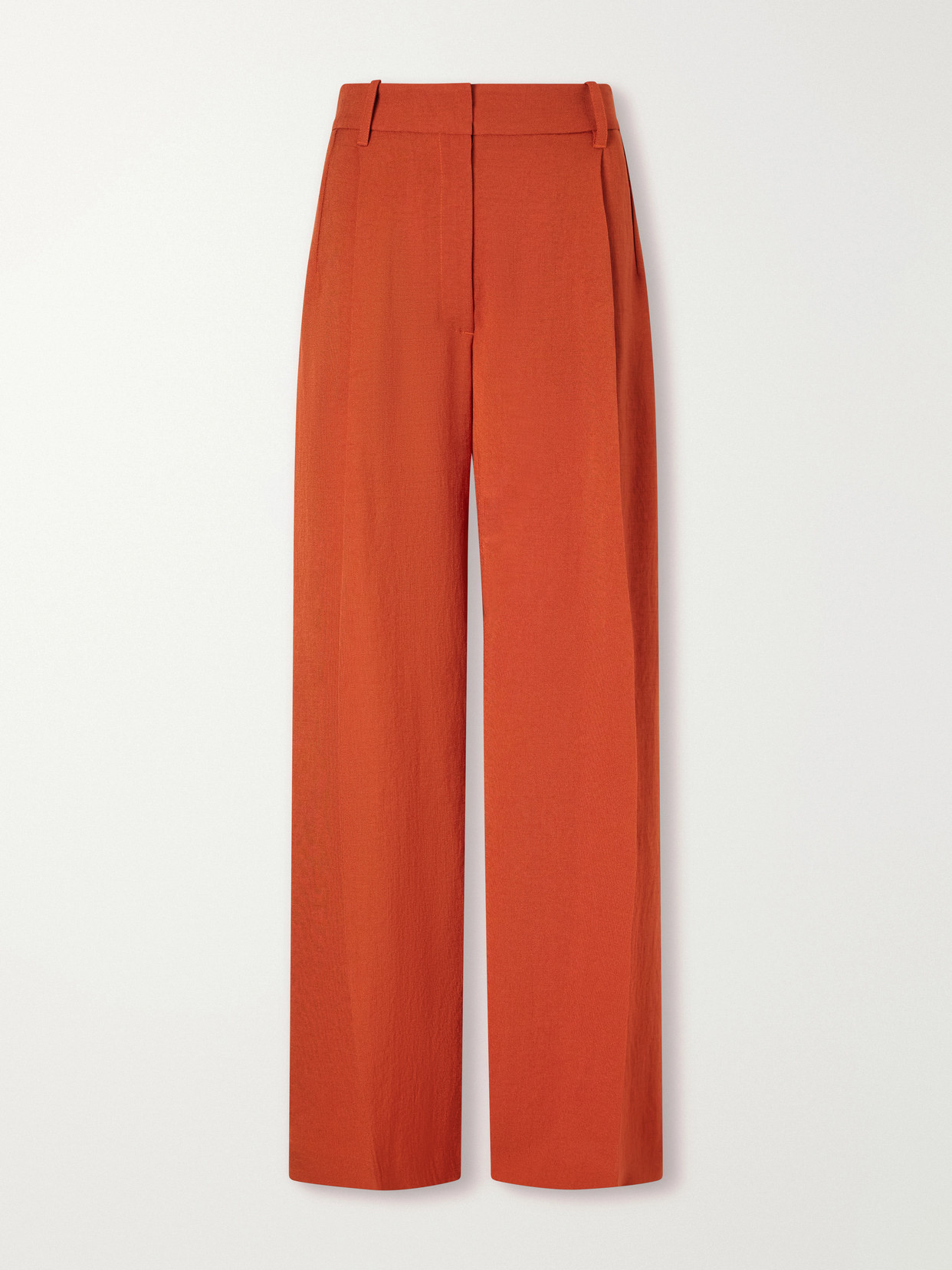Galvan Roman High-rise Crepe Straight-leg Pants In Brown