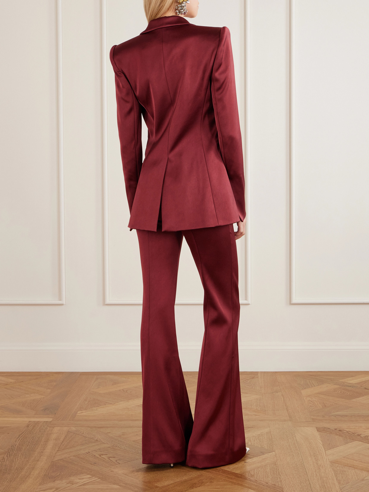 Galvan Satin Single-breasted Blazer In Red