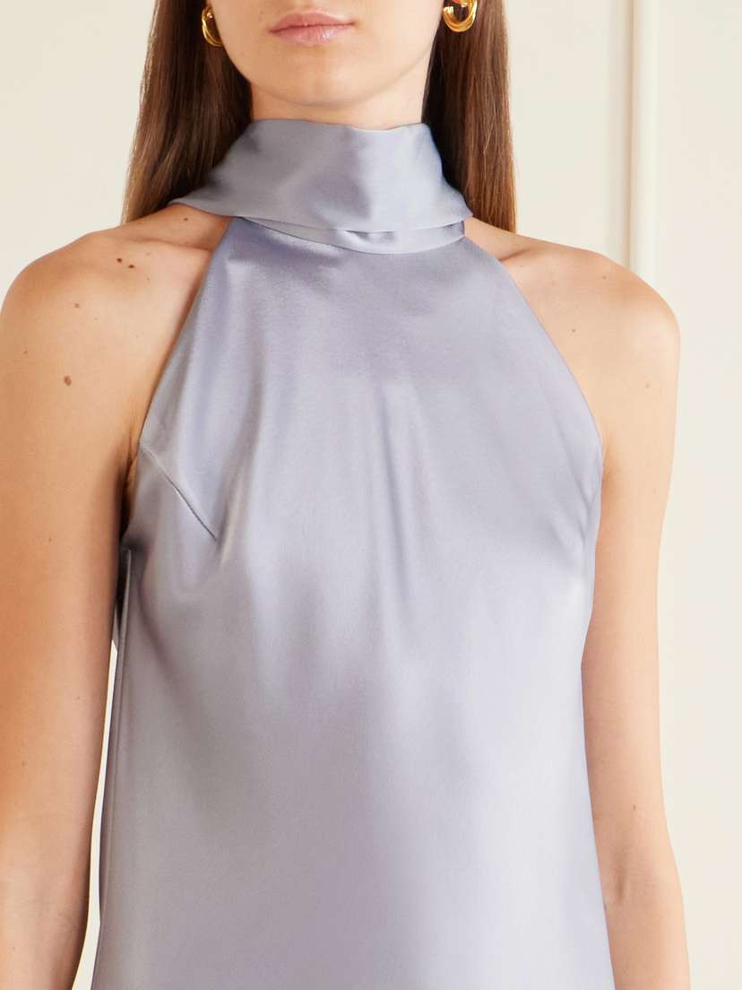 Galvan Siena Satin Halterneck Mini Dress | Thumbnail 4 Galvan Siena Satin Halterneck Mini Dress | Thumbnail 4