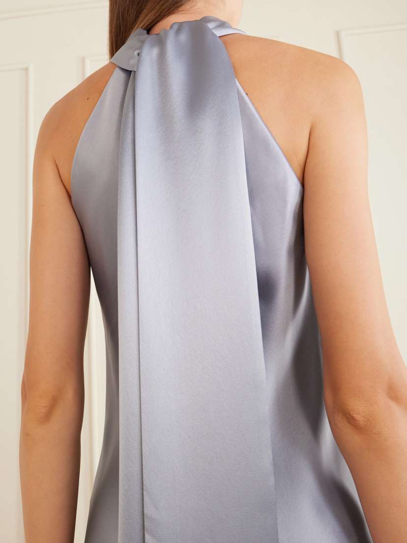 Galvan Siena Satin Halterneck Mini Dress | Thumbnail 5 Galvan Siena Satin Halterneck Mini Dress | Thumbnail 5