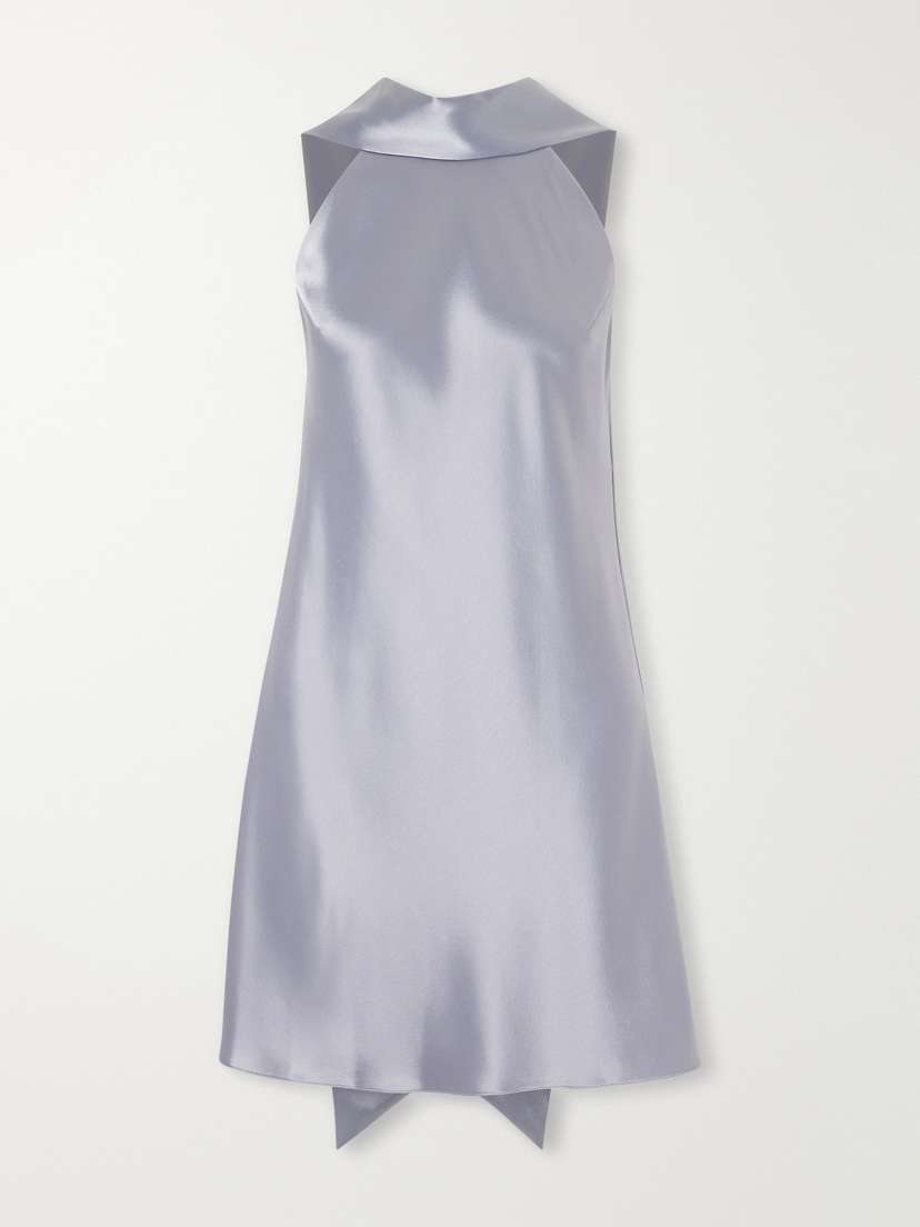 Galvan Siena Satin Halterneck Mini Dress