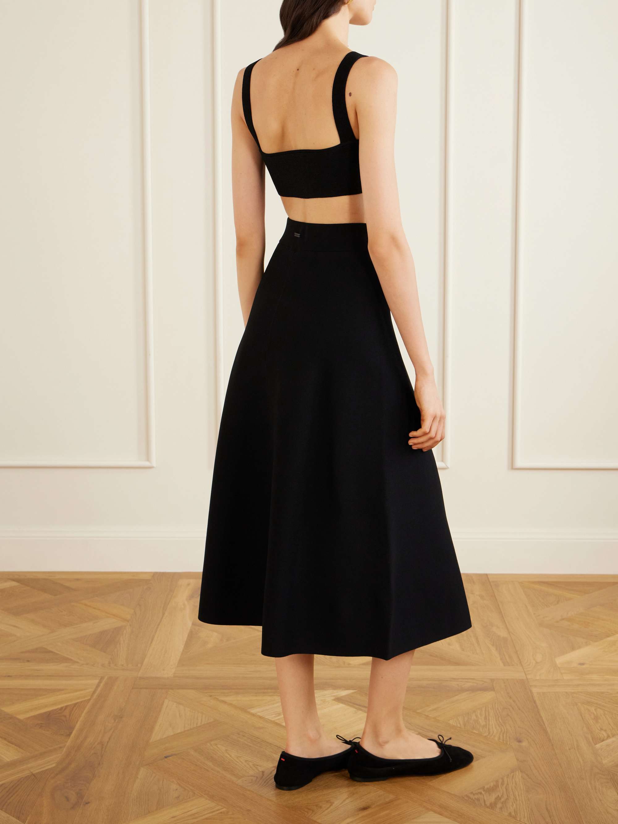 GALVAN NYX cropped stretch-knit top