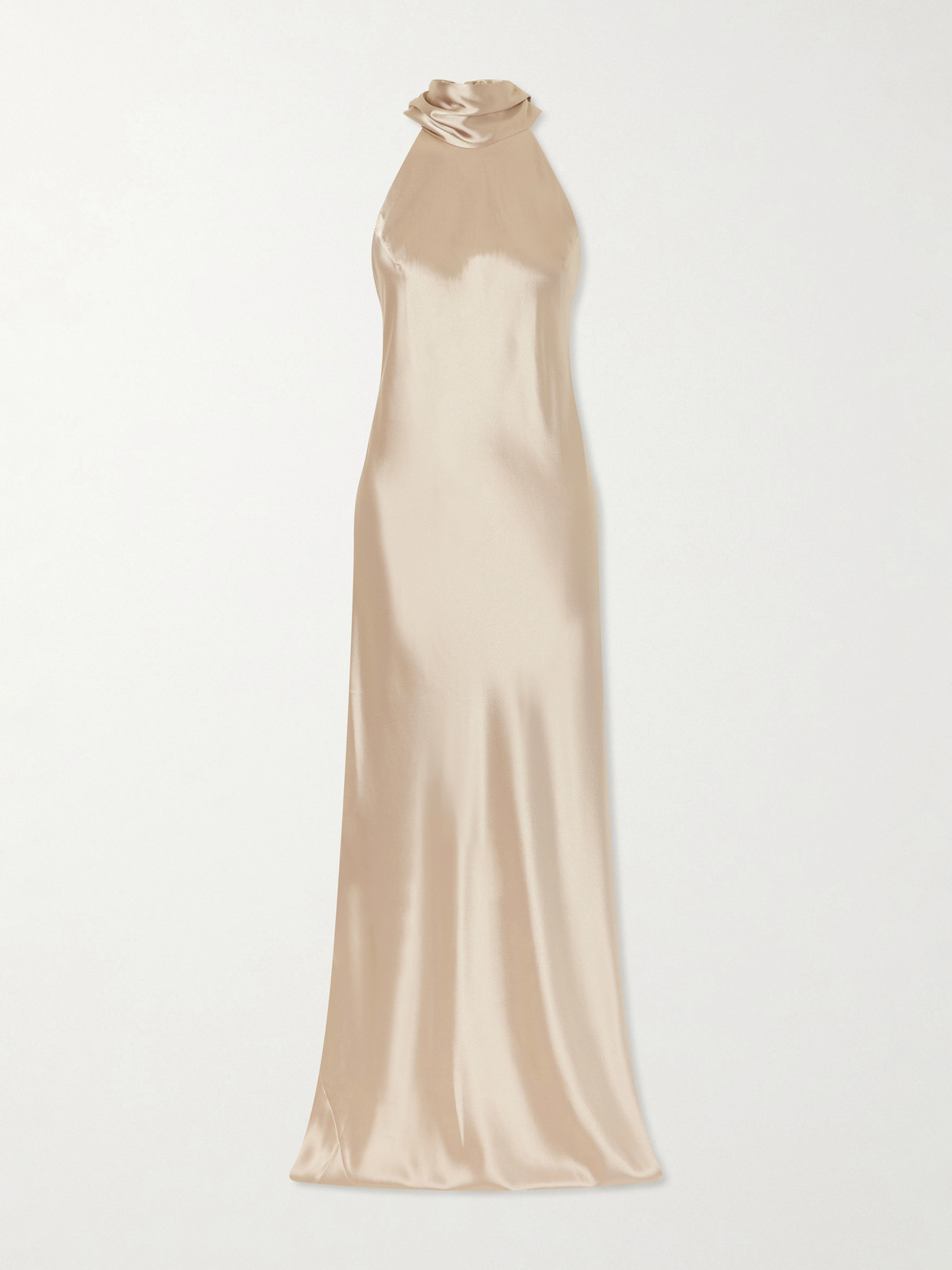 Galvan - Sienna Satin Halterneck Gown - Gold