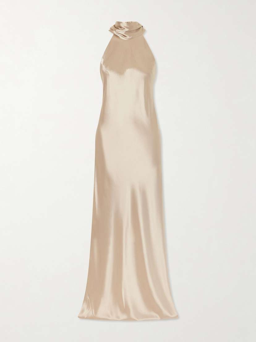 Galvan Sienna Satin Halterneck Gown | Thumbnail 5 Galvan Sienna Satin Halterneck Gown | Thumbnail 5