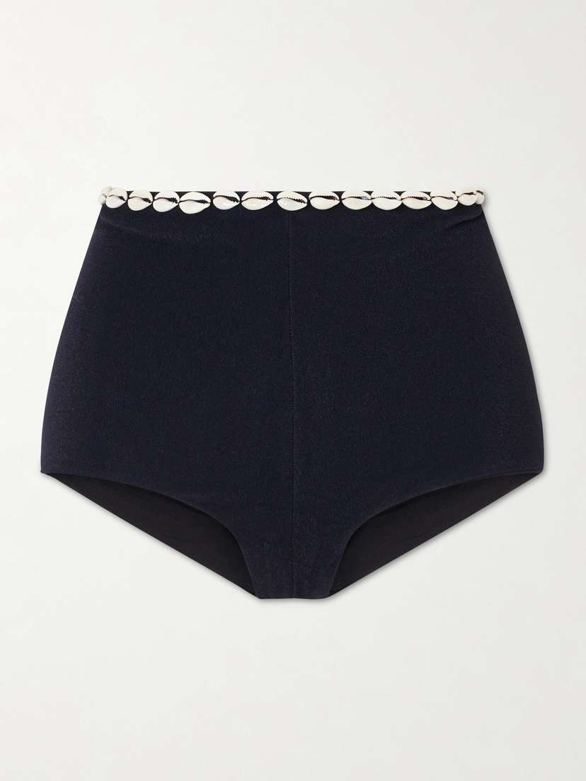 SARA CRISTINA Embellished Jersey Bikini Bottoms