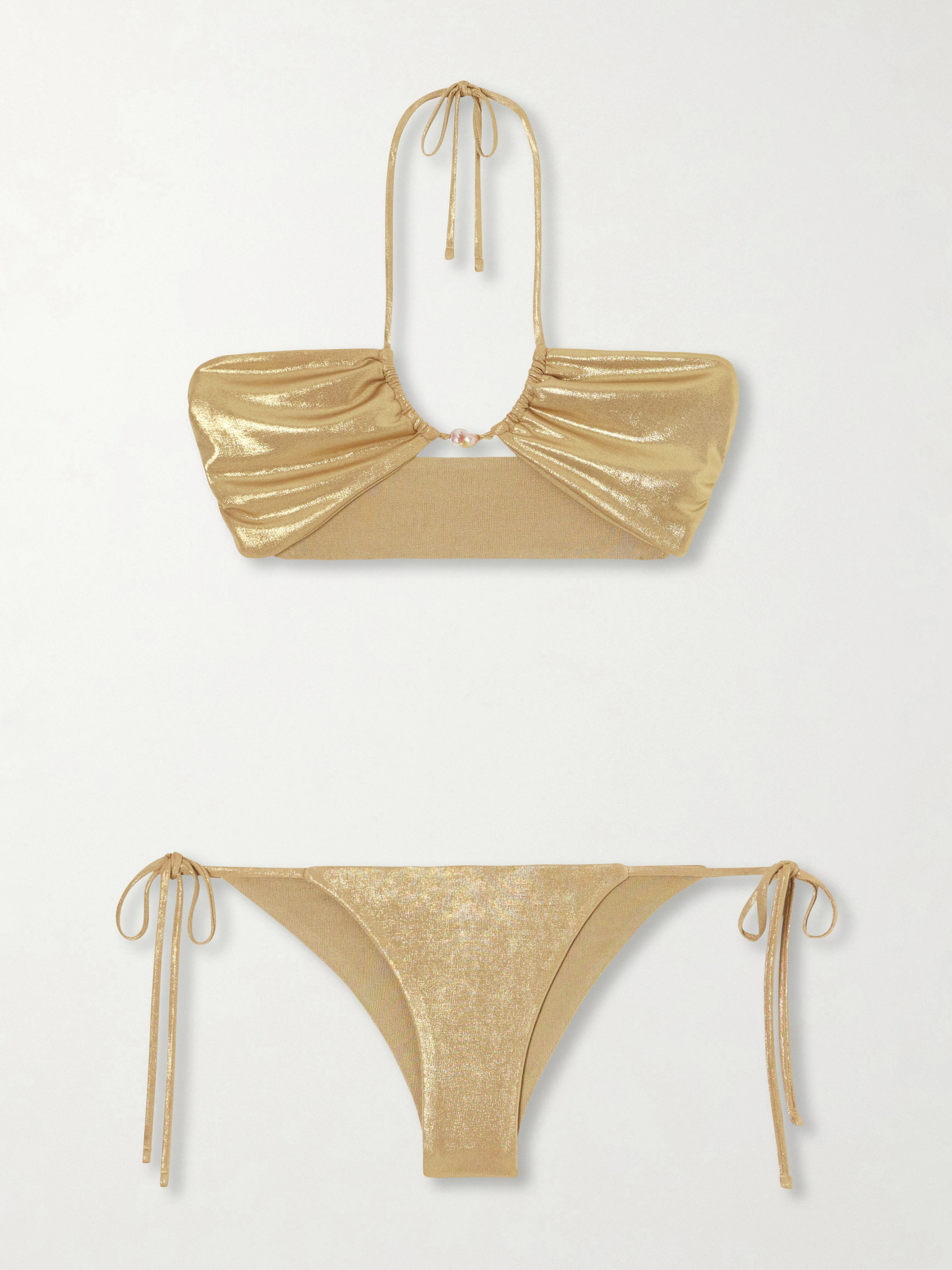 SARA CRISTINA Bahia pearl-embellished bikini