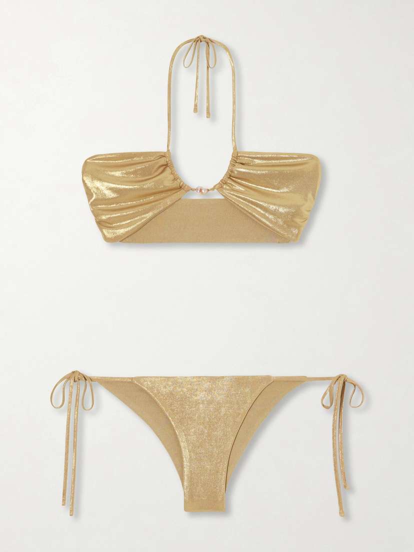 SARA CRISTINA Bahia Pearl-embellished Bikini