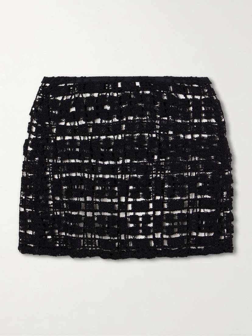 SARA CRISTINA Sun Crocheted Cotton Mini Skirt