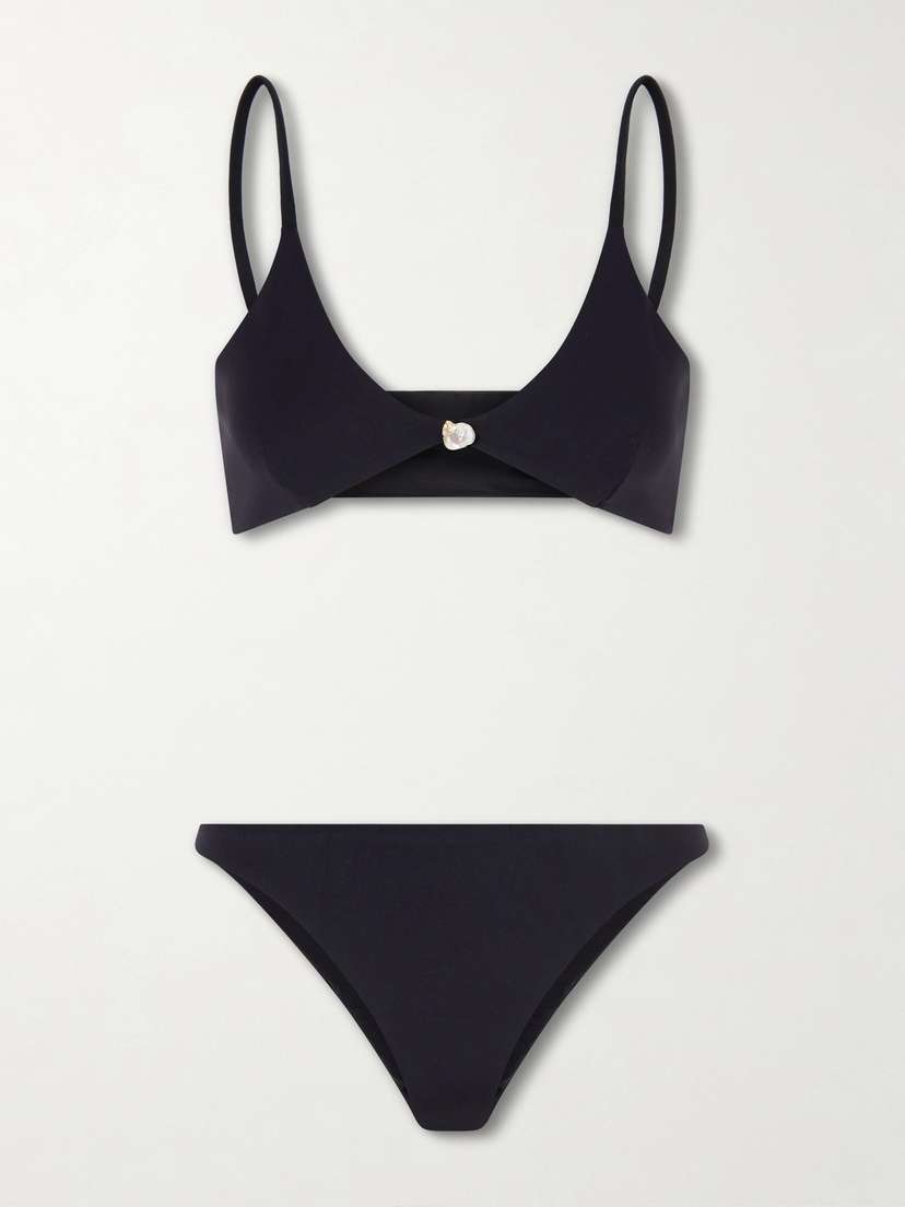 SARA CRISTINA Luna Pearl-embellished Bikini