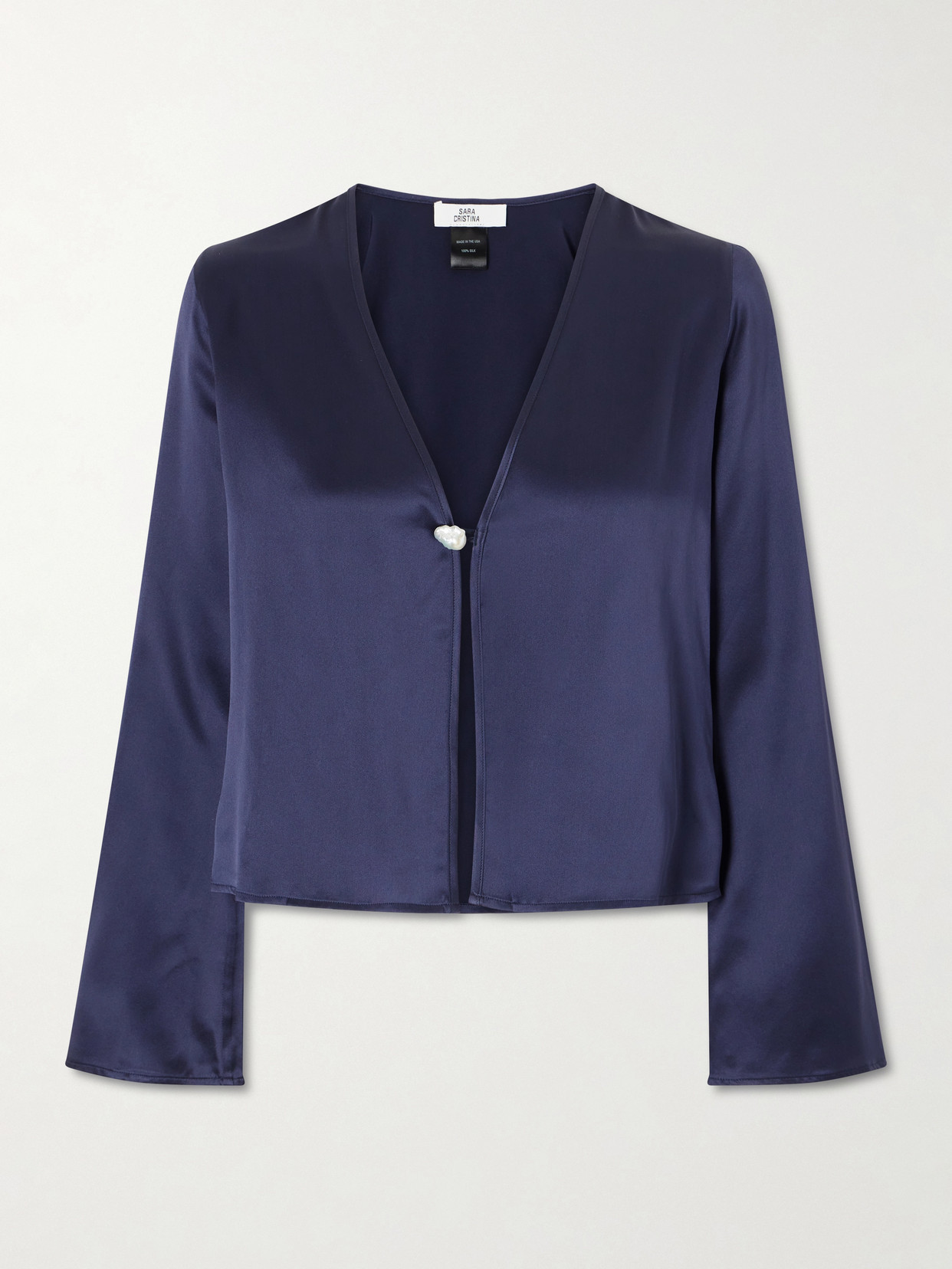 Sara Cristina Nerea Silk Blouse In Blue
