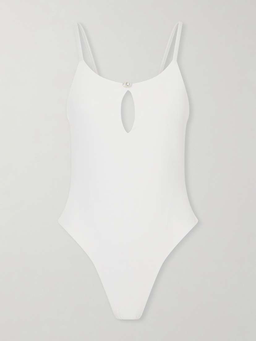 SARA CRISTINA Pearl Cutout Ribbed Swimsuit | Thumbnail 5