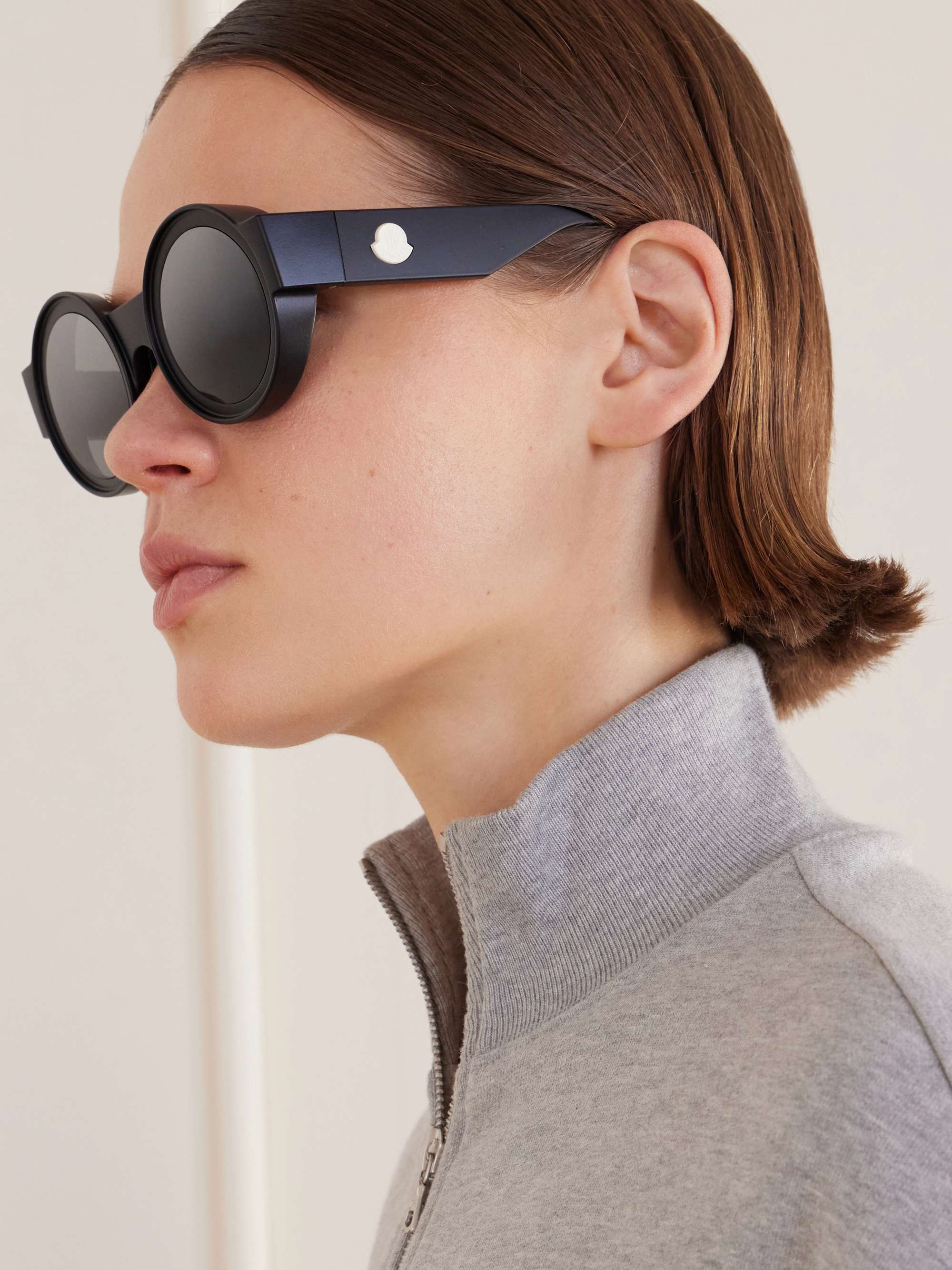 MONCLER EYEWEAR Round-frame acetate sunglasses | NET-A-PORTER