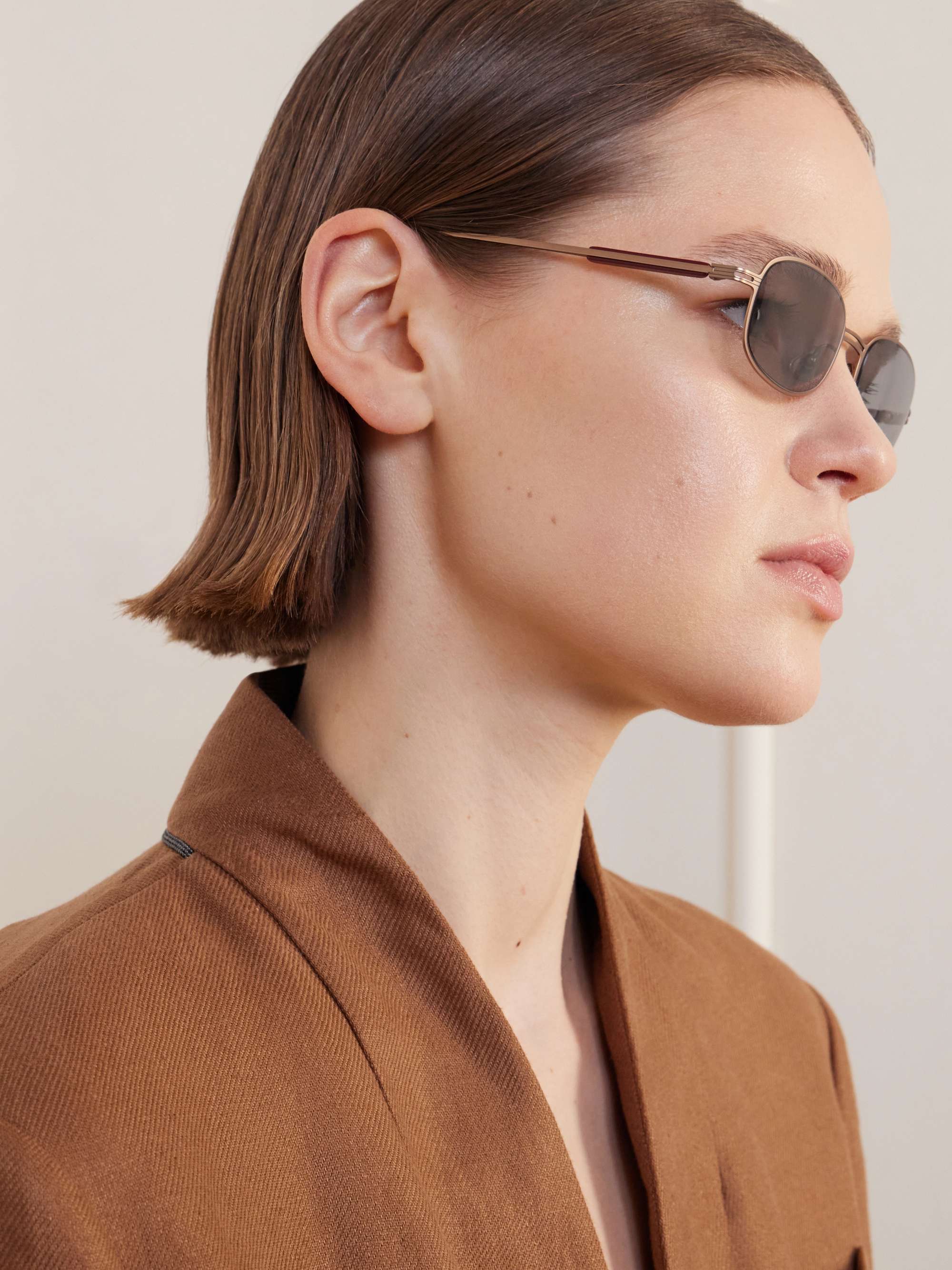 BRUNELLO CUCINELLI EYEWEAR Square-frame titanium sunglasses | NET