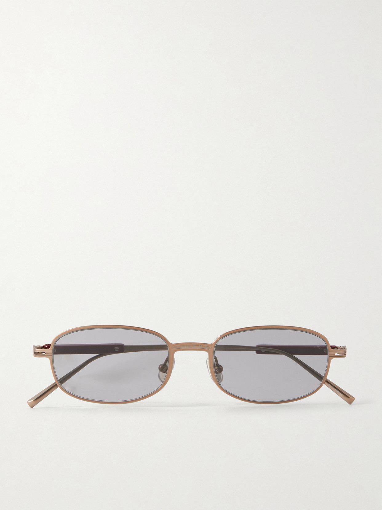Brunello Cucinelli Square-frame Titanium Sunglasses In Gold