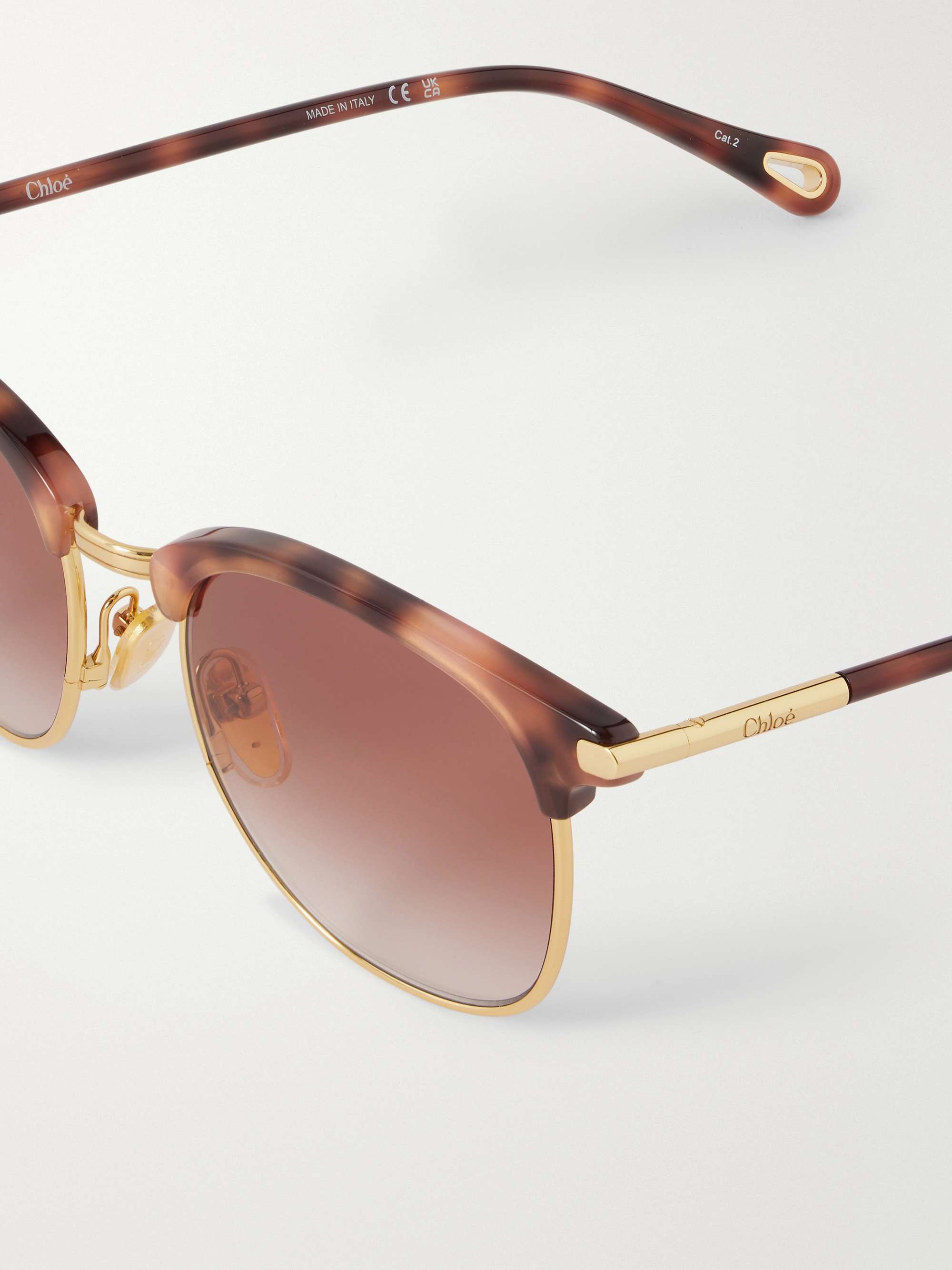 NEW CHLOE Delilah Sunglasses Style # CE169S889 Gold Frame Gradient Brown Lenses Delilah - Tort/Brown – Otra Eyewear main image 2
