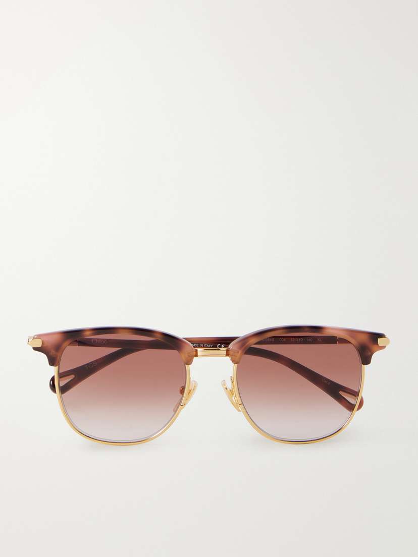Chloé Tubolar D-frame Acetate And Gold-tone Sunglasses
