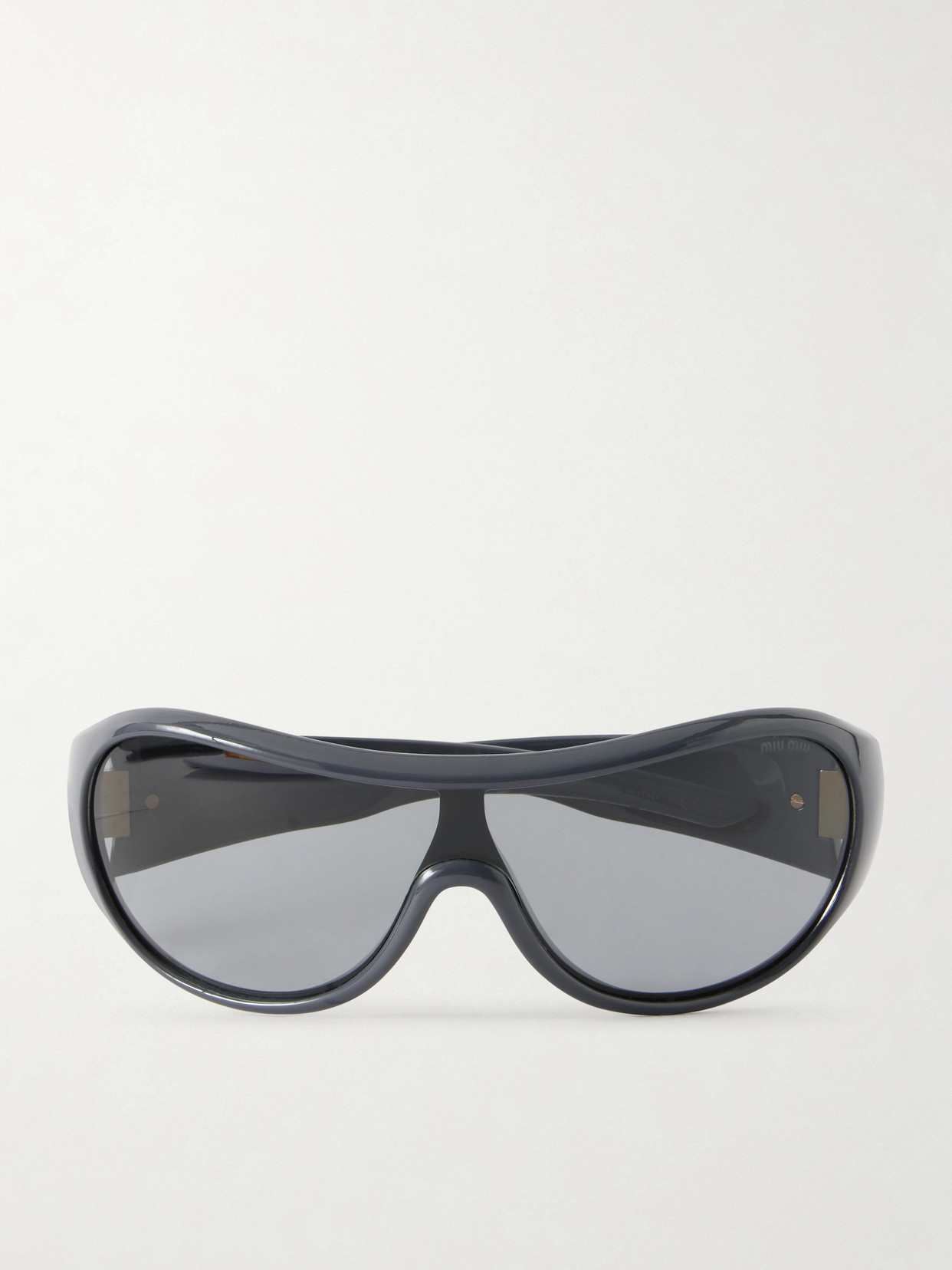 Miu Miu Rounded-frame Acetate Sunglasses In Gray