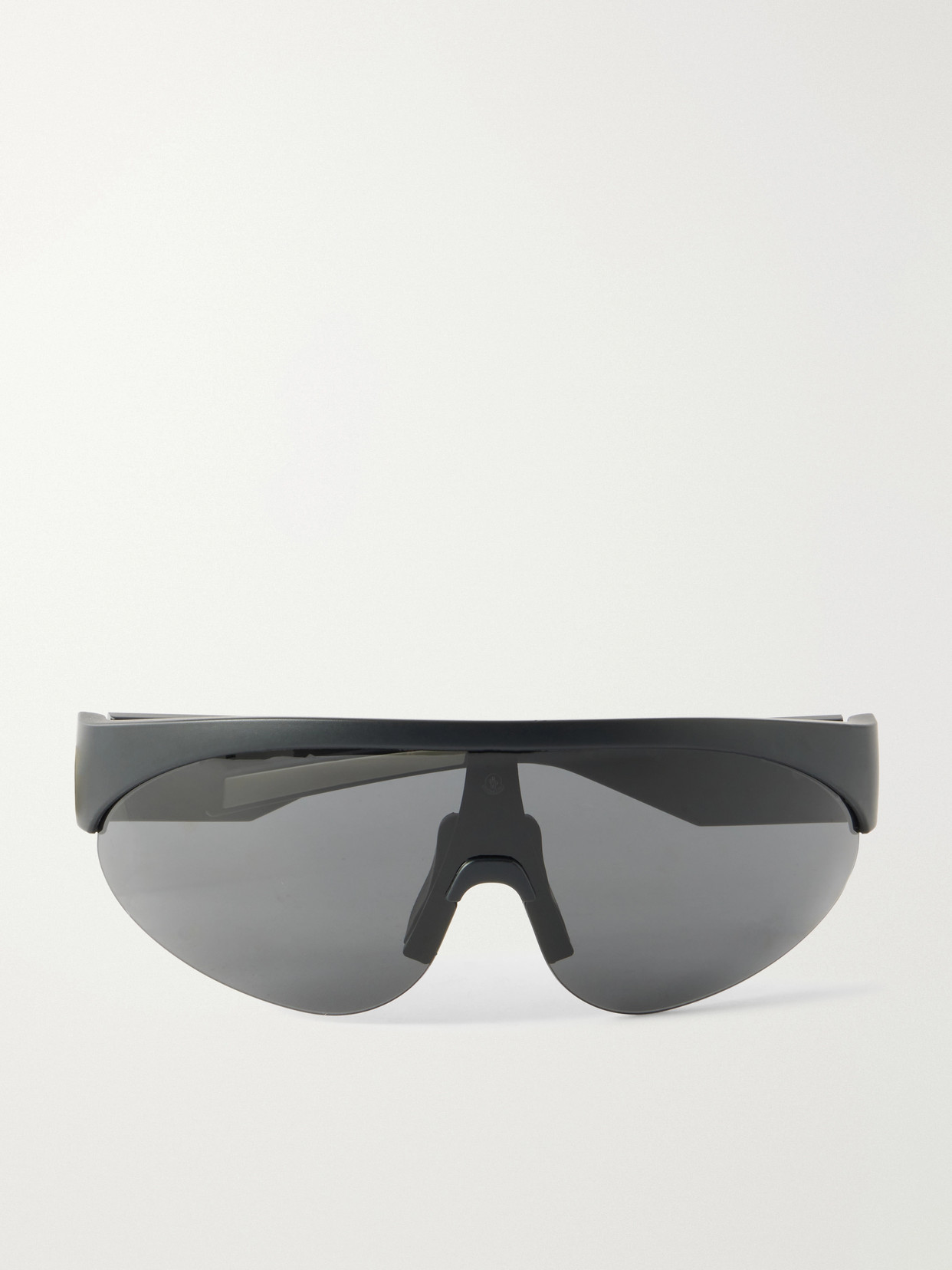 Moncler Round-frame Rubber Sunglasses In Black