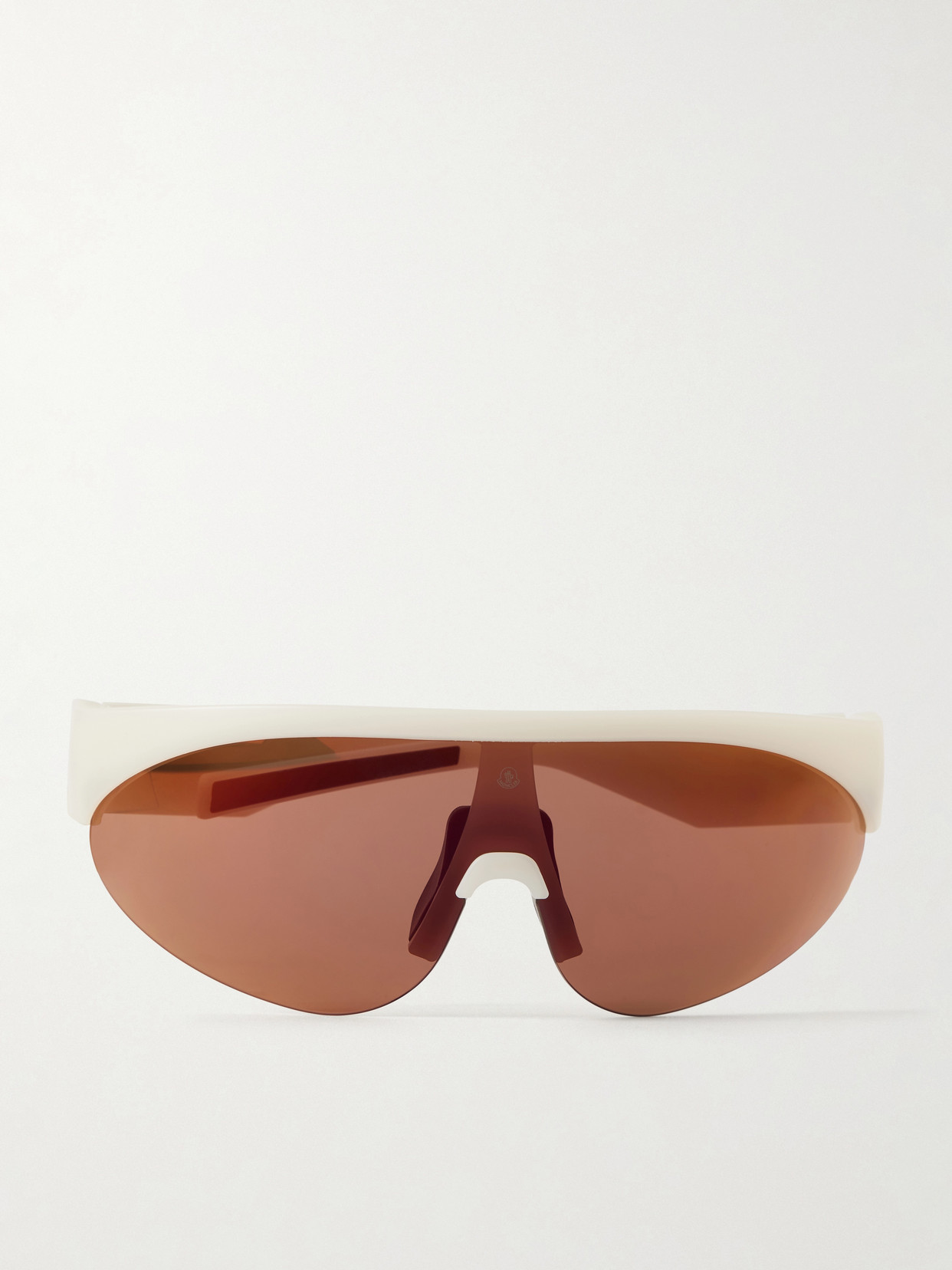 Moncler Round-frame Rubber Sunglasses In Neutral