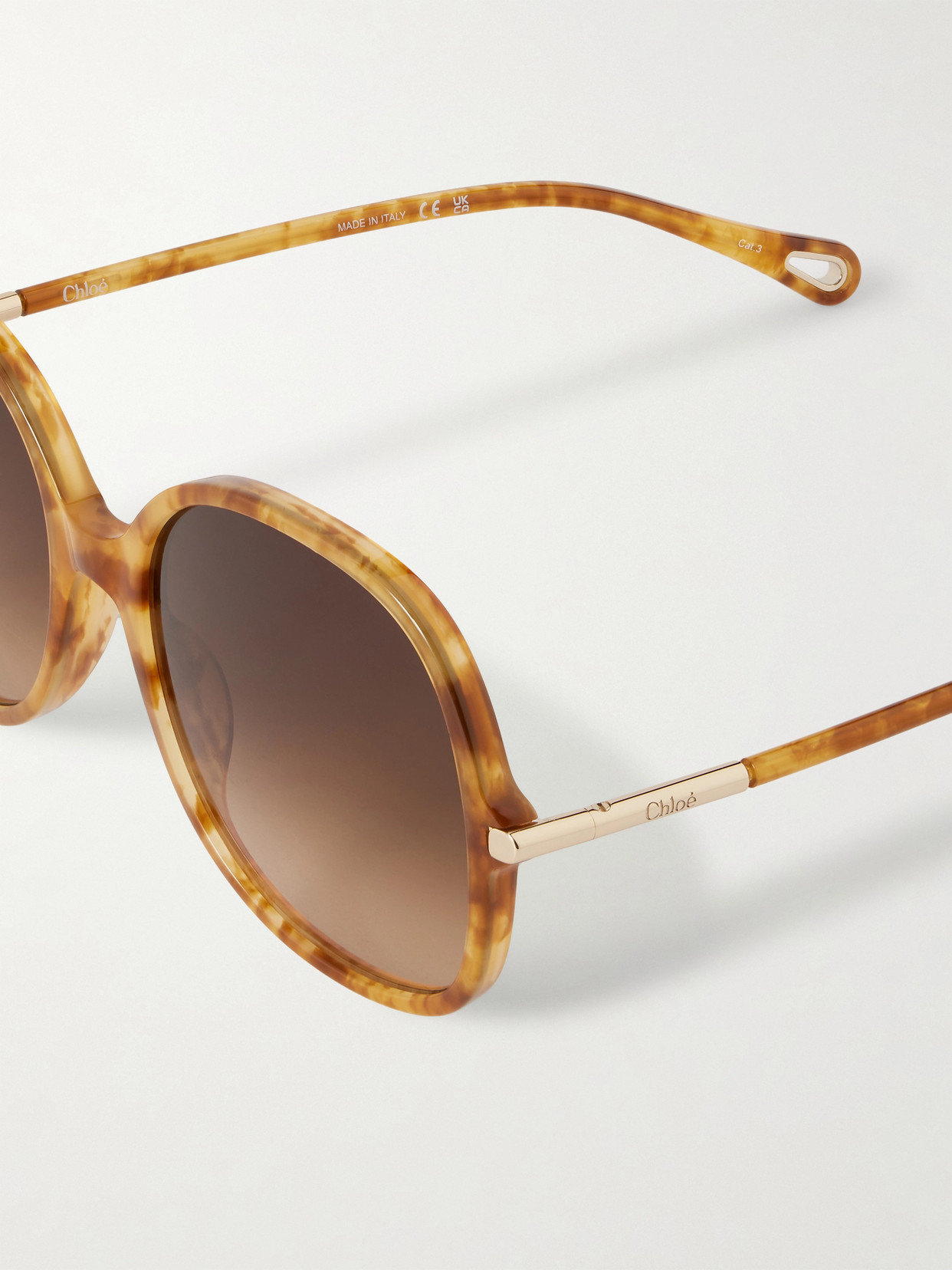 Chloé Rounded-frame Acetate Sunglasses In Brown