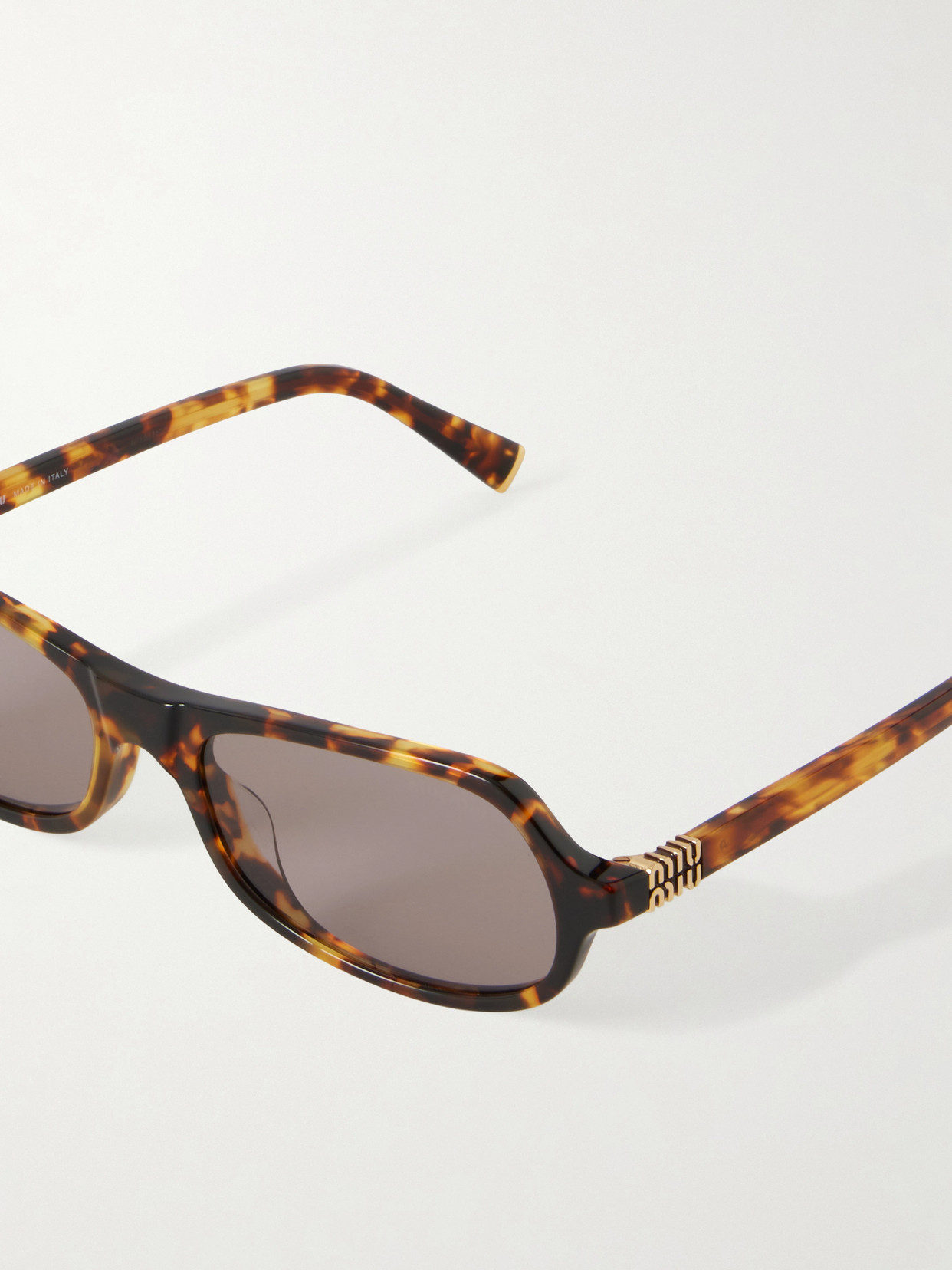 Miu Miu Womens Brown Mu A03s Irregular-frame Tortoise Acetate Sunglasses In Brown