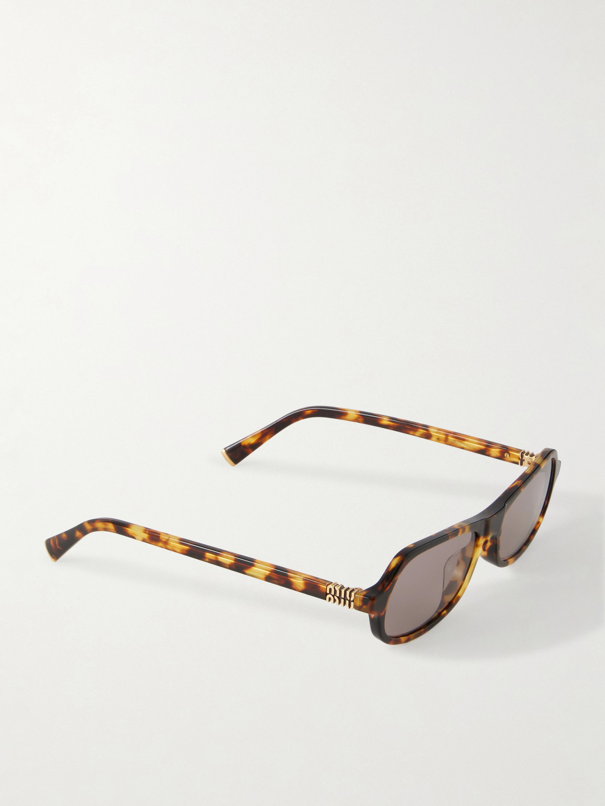 Miu Miu Womens Brown Mu A03s Irregular-frame Tortoise Acetate Sunglasses In Brown