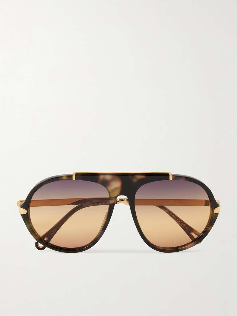 Chloé Aly Aviator-frame Acetate Sunglasses
