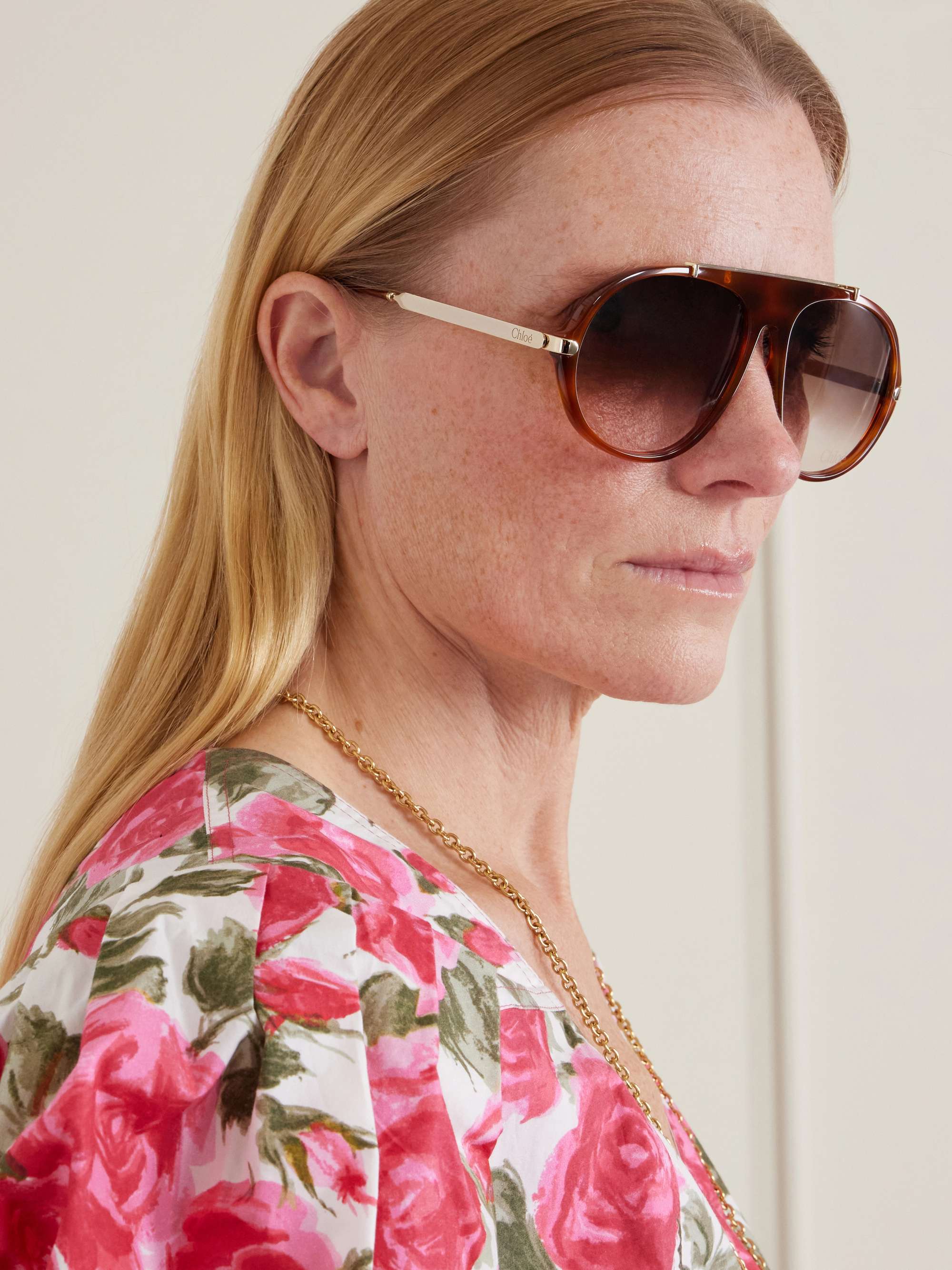 CHLOÉ EYEWEAR Aly aviator-frame acetate sunglasses | NET-A-PORTER