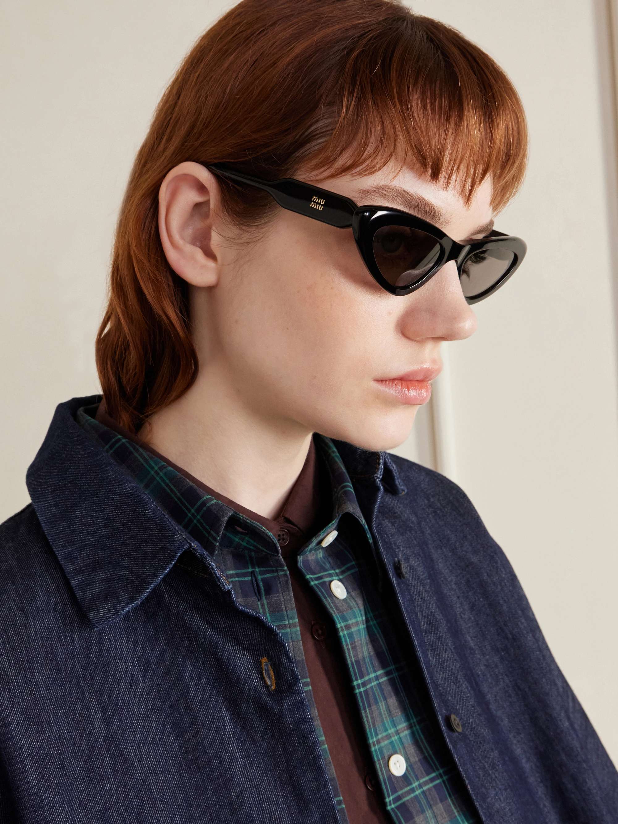 MIU MIU Cat-eye acetate sunglasses | NET-A-PORTER