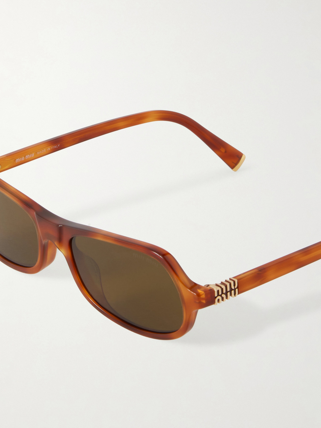 Miu Miu 0mu B10su Rectangular Tortoiseshell Sunglasses In Brown
