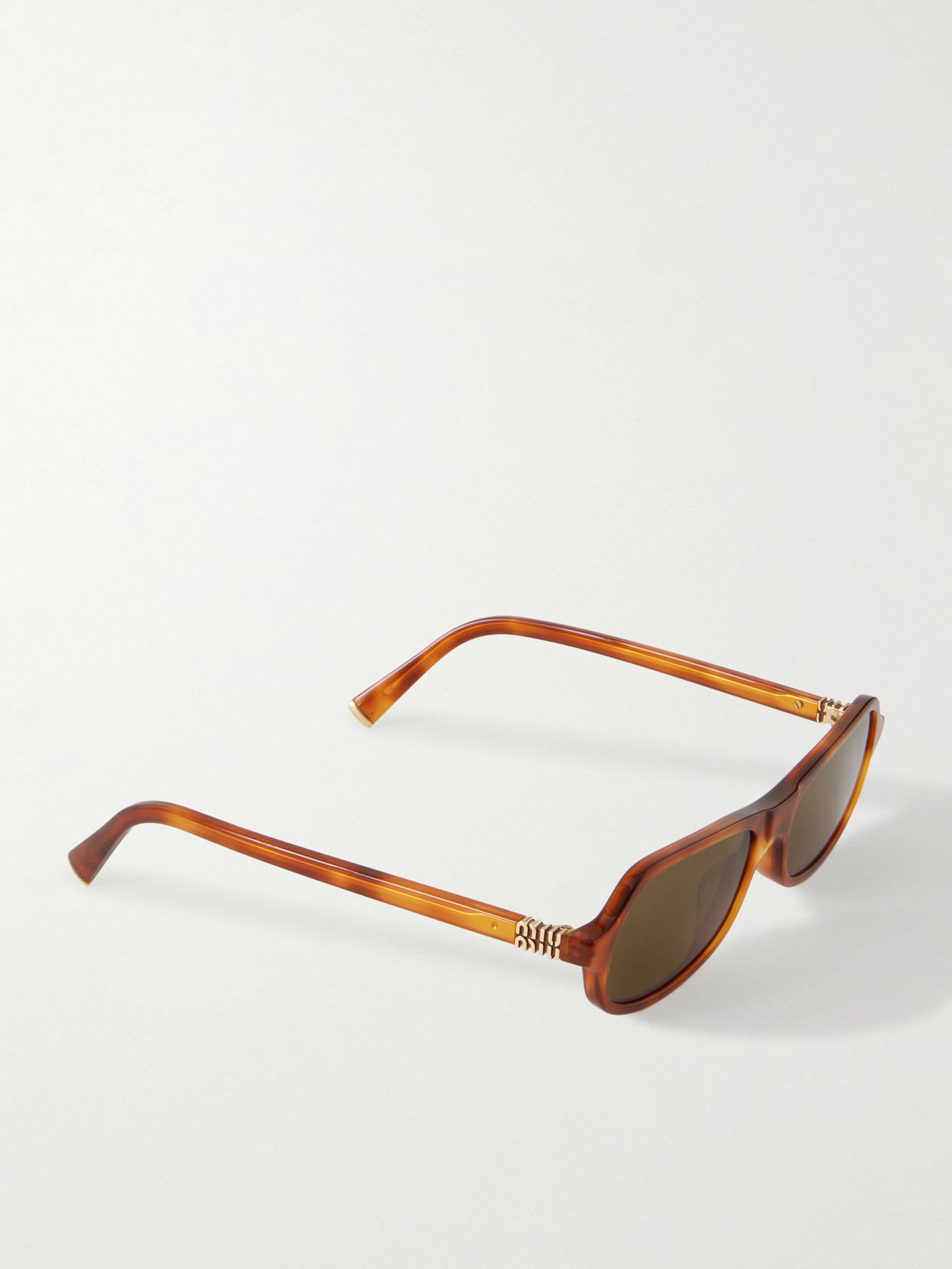 Miu Miu 0mu B10su Rectangular Tortoiseshell Sunglasses In Brown