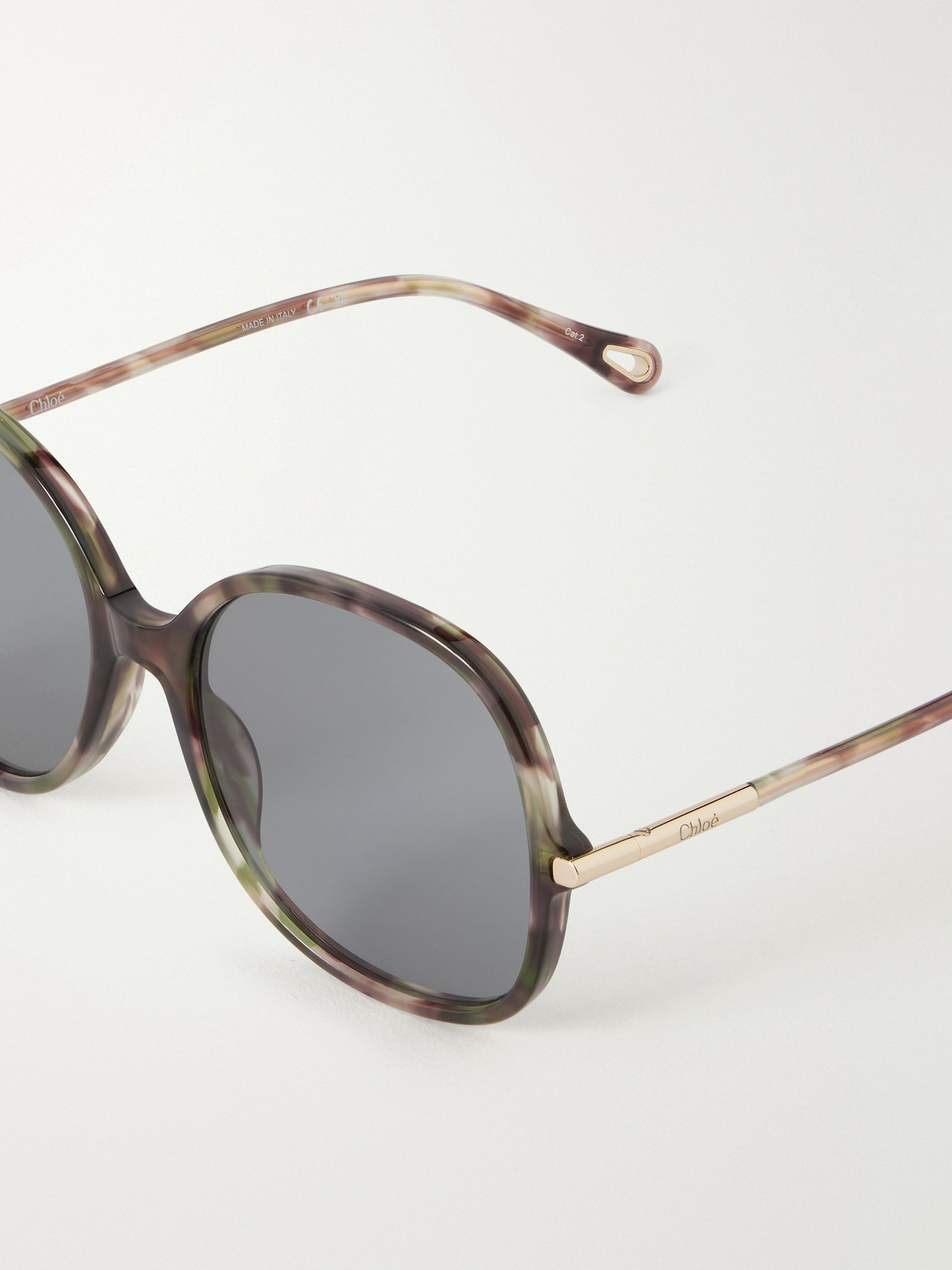 Chloé Rounded-frame Acetate Sunglasses In Multi