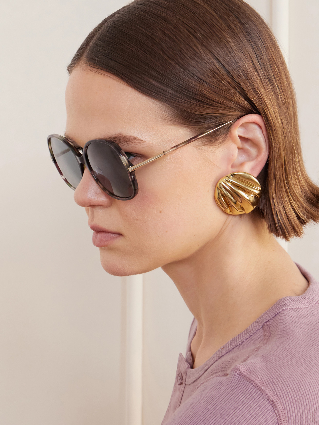 Chloé Rounded-frame Acetate Sunglasses In Multi