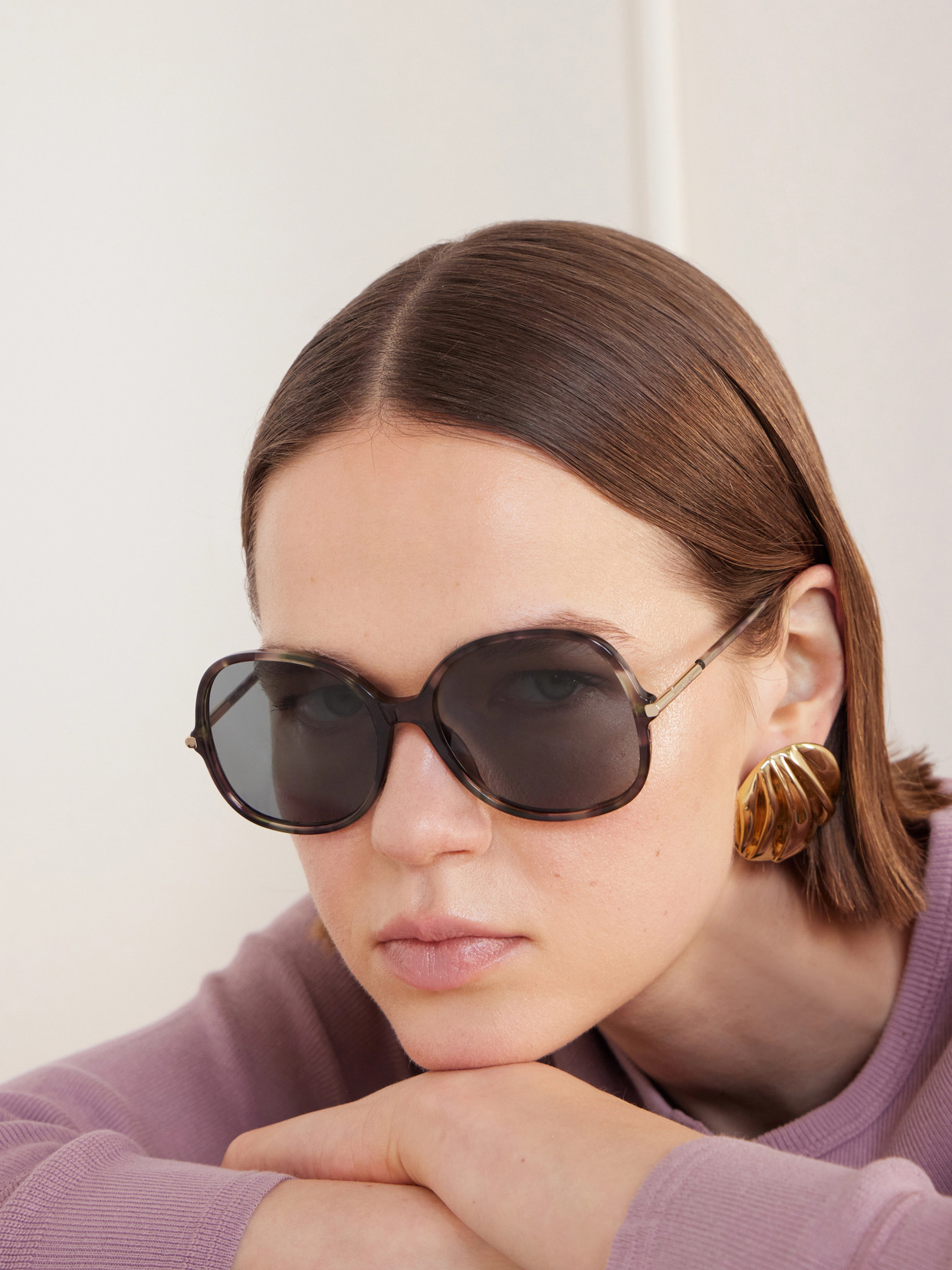 Chloé Rounded-frame Acetate Sunglasses In Multi